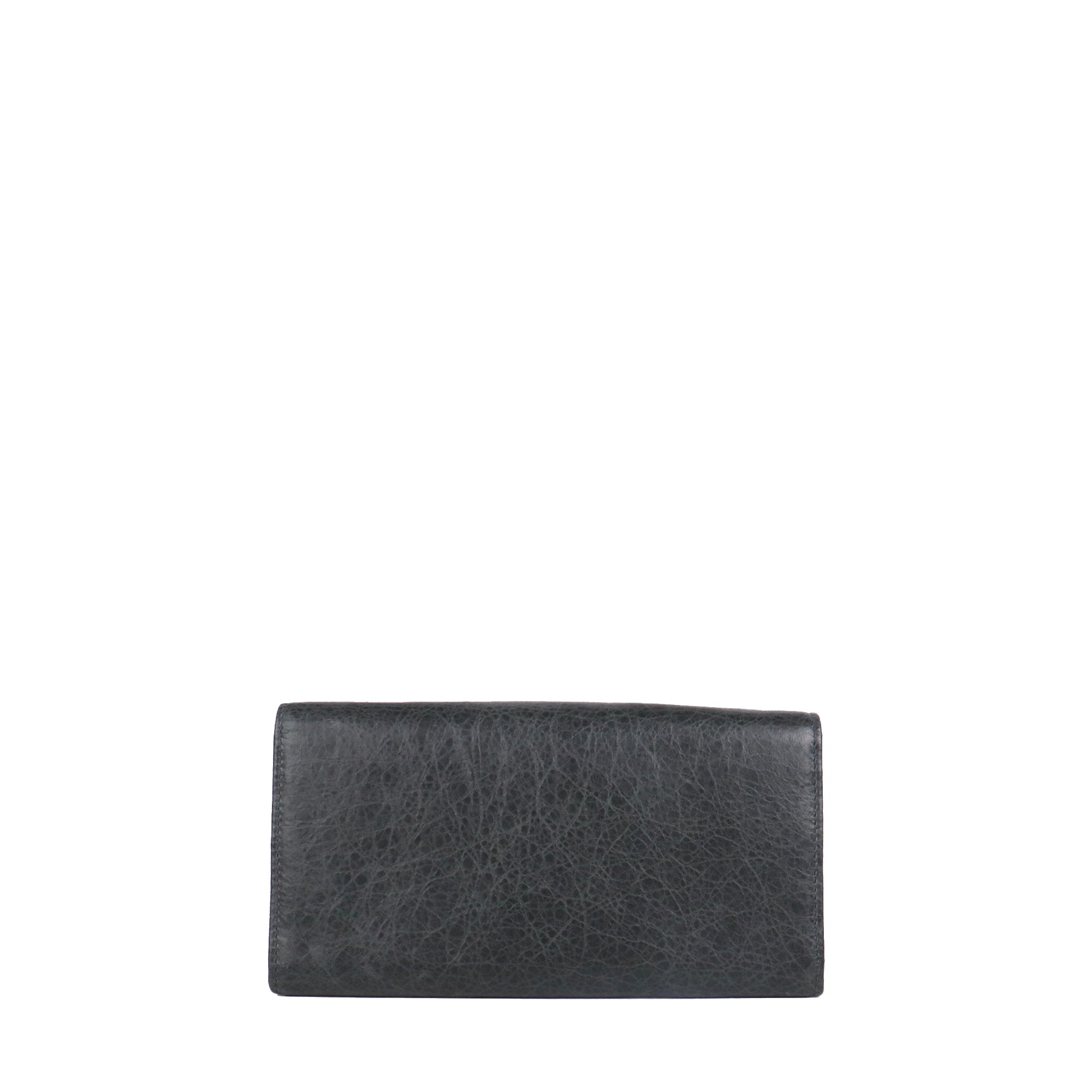 BALENCIAGA - Portefeuille City Balenciaga en cuir froissé vert