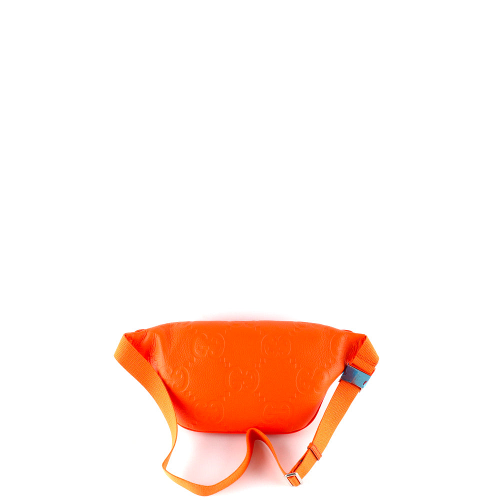 GUCCI - Sac banane en cuir grainé GG orange
