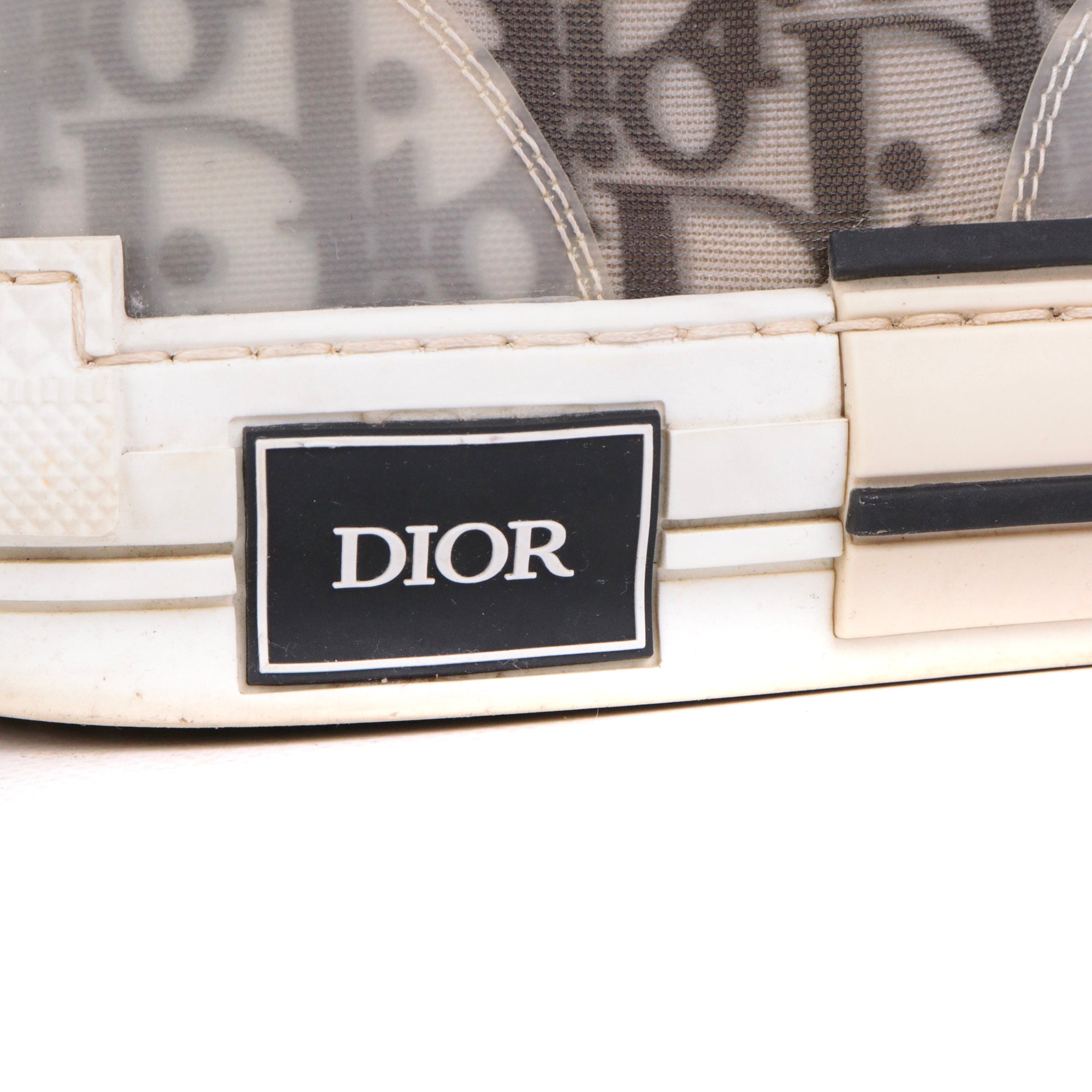 DIOR - Sneakers B23 Dior Haute en toile oblique blanche (T41,5)