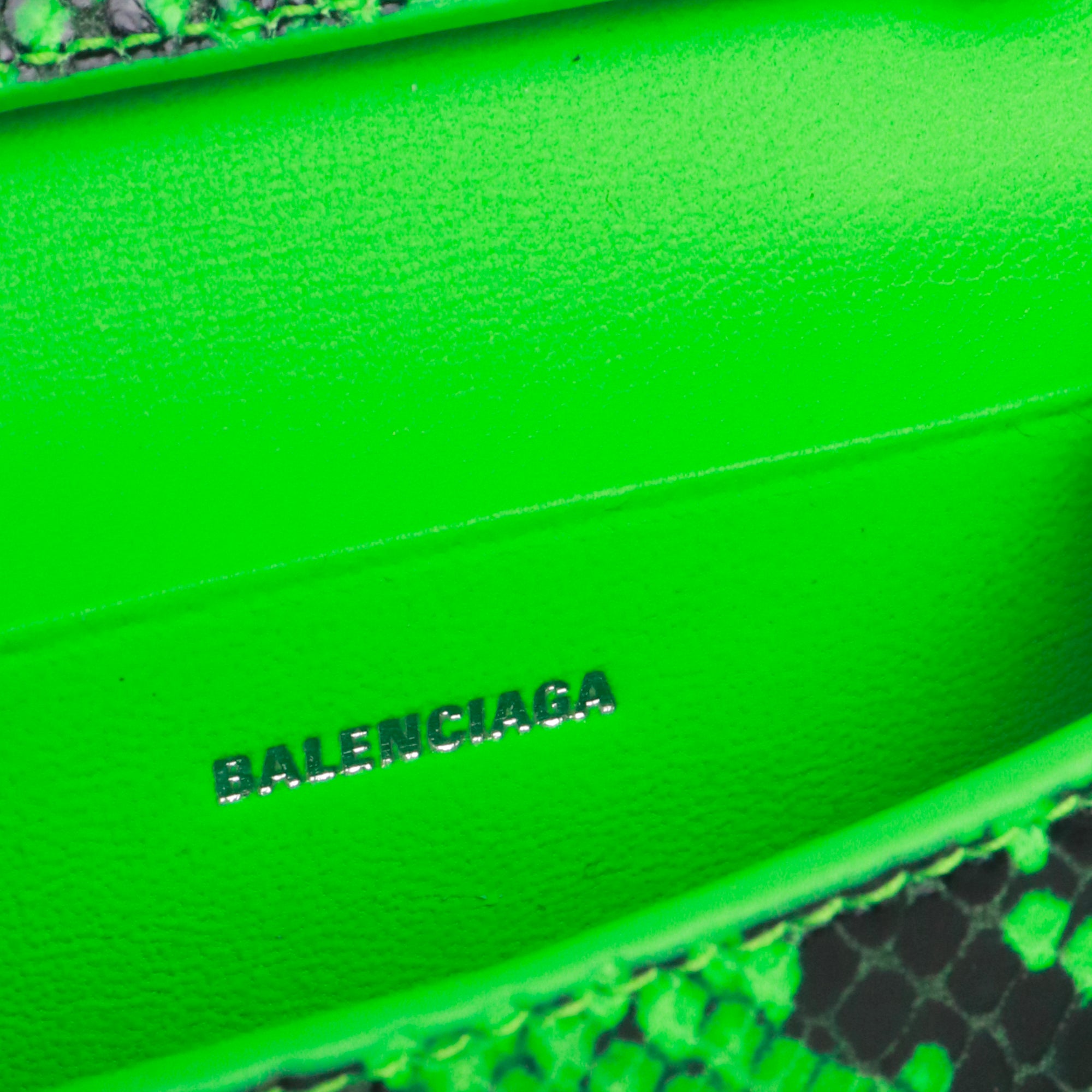 BALENCIAGA - Sac à bandoulière Hourglass Mini Balenciaga en cuir motif python vert