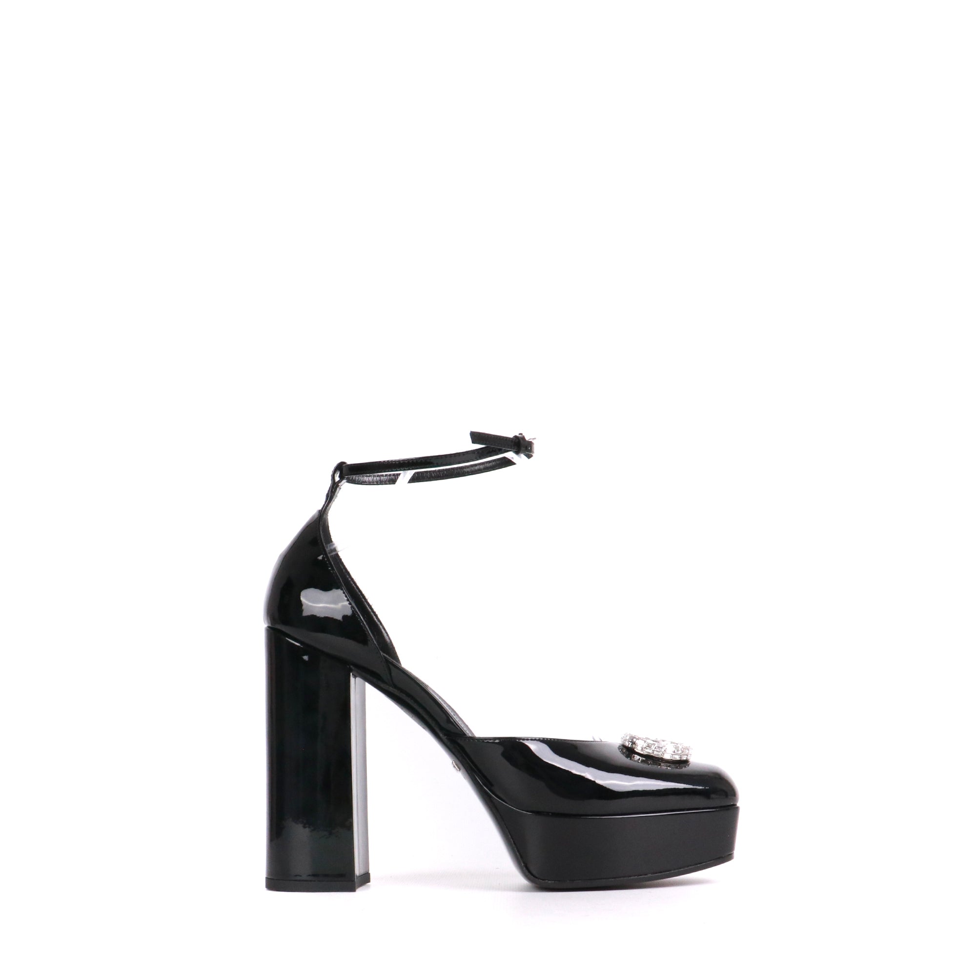 GUCCI - Escarpins Crystal Gucci en cuir verni noir (T40,5)