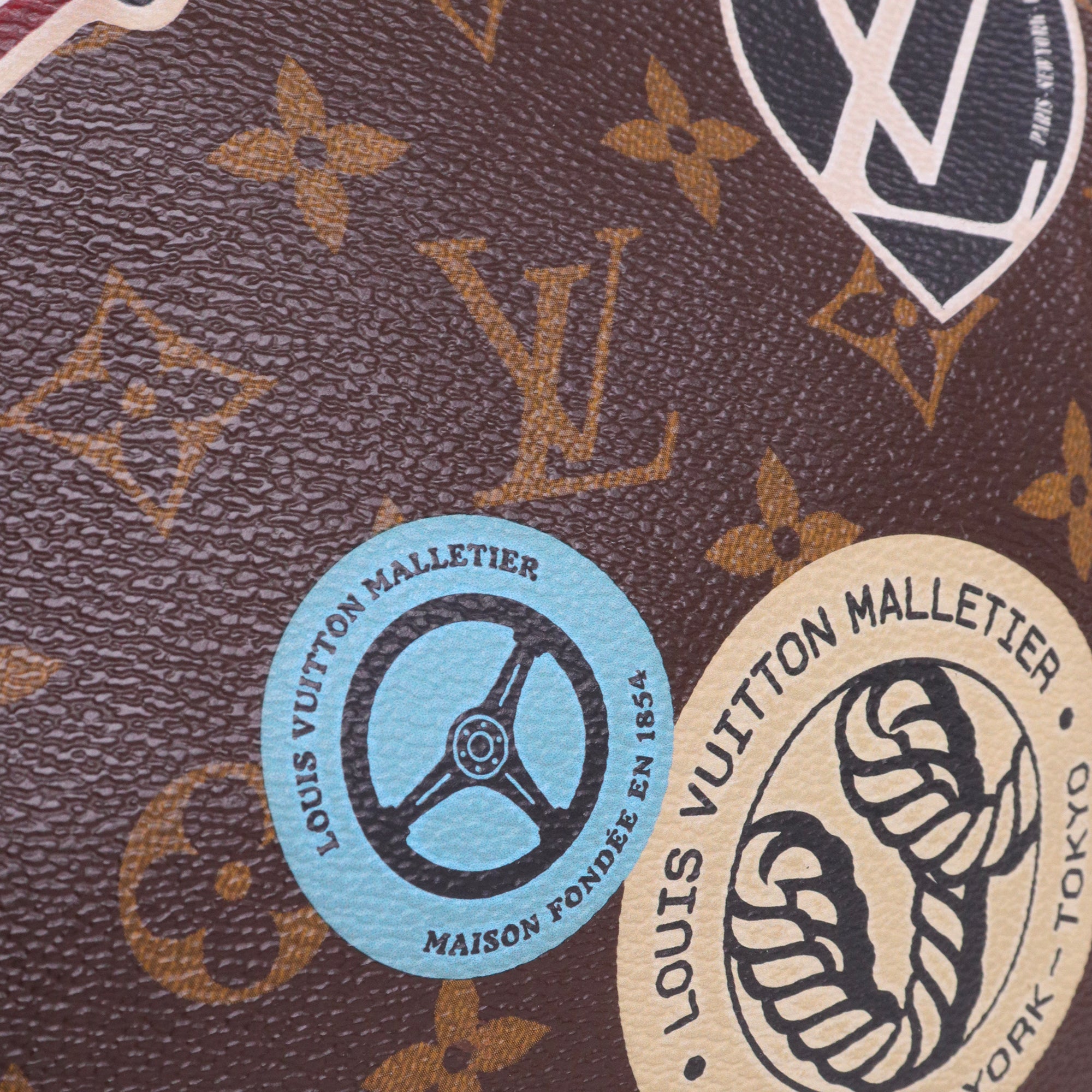 LOUIS VUITTON - Sac à bandoulière Speedy 30 World Tour Louis Vuitton en toile monogrammée
