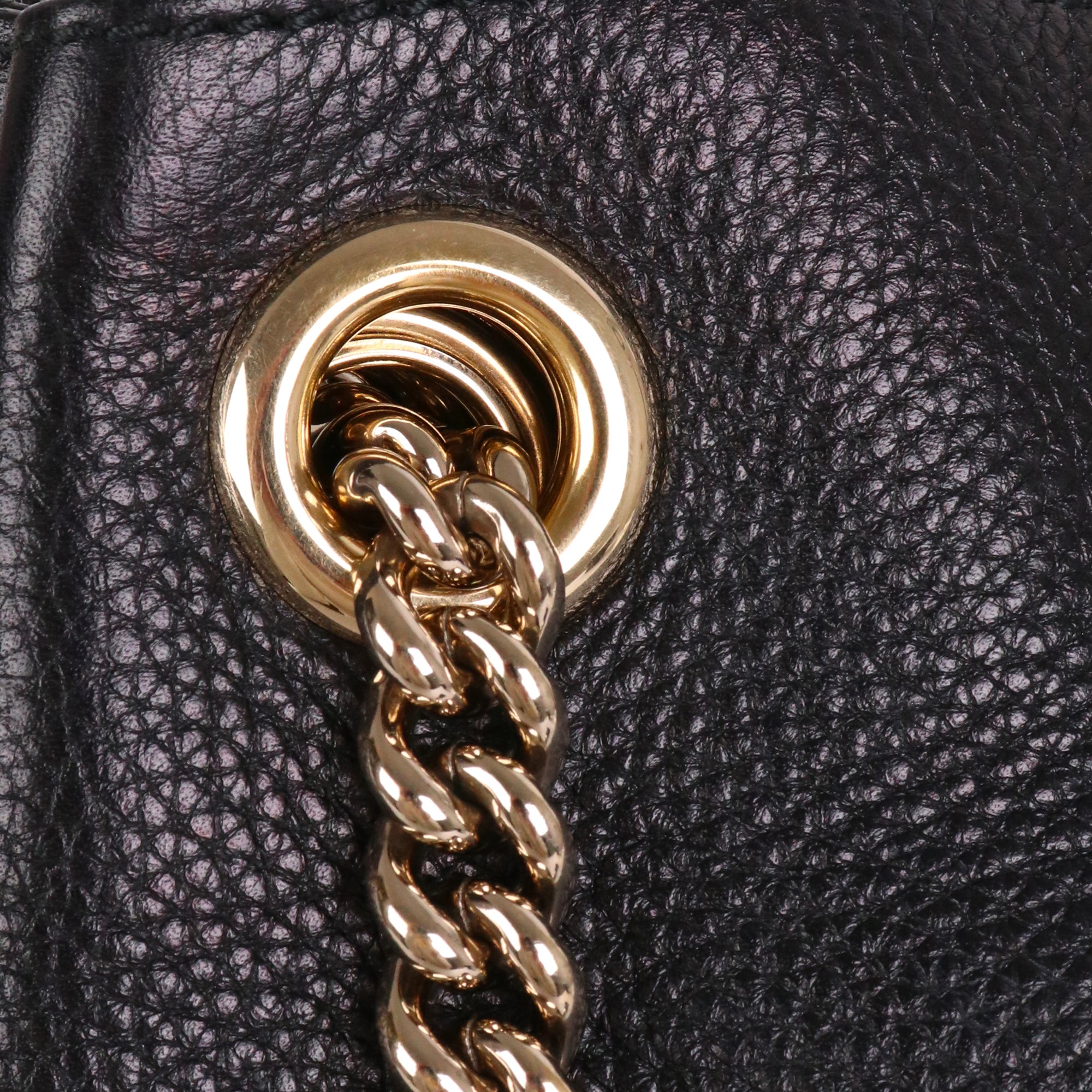 GUCCI - Sac cabas Soho Gucci en cuir grainé noir