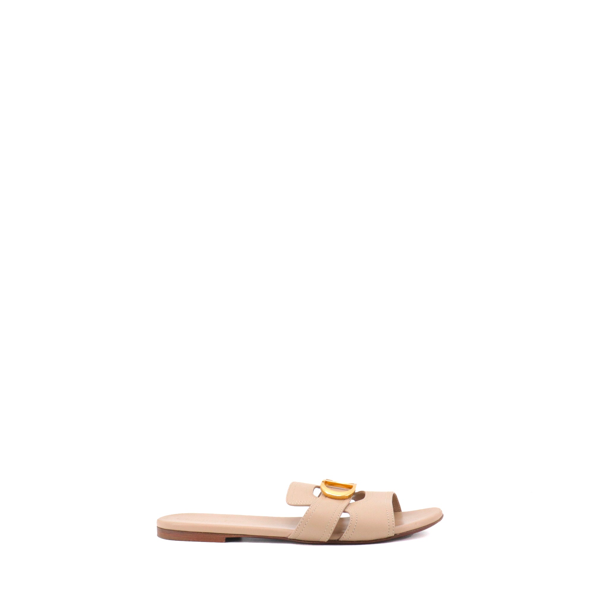 DIOR - Sandales 30 Montaigne Dior en cuir beige (T39)