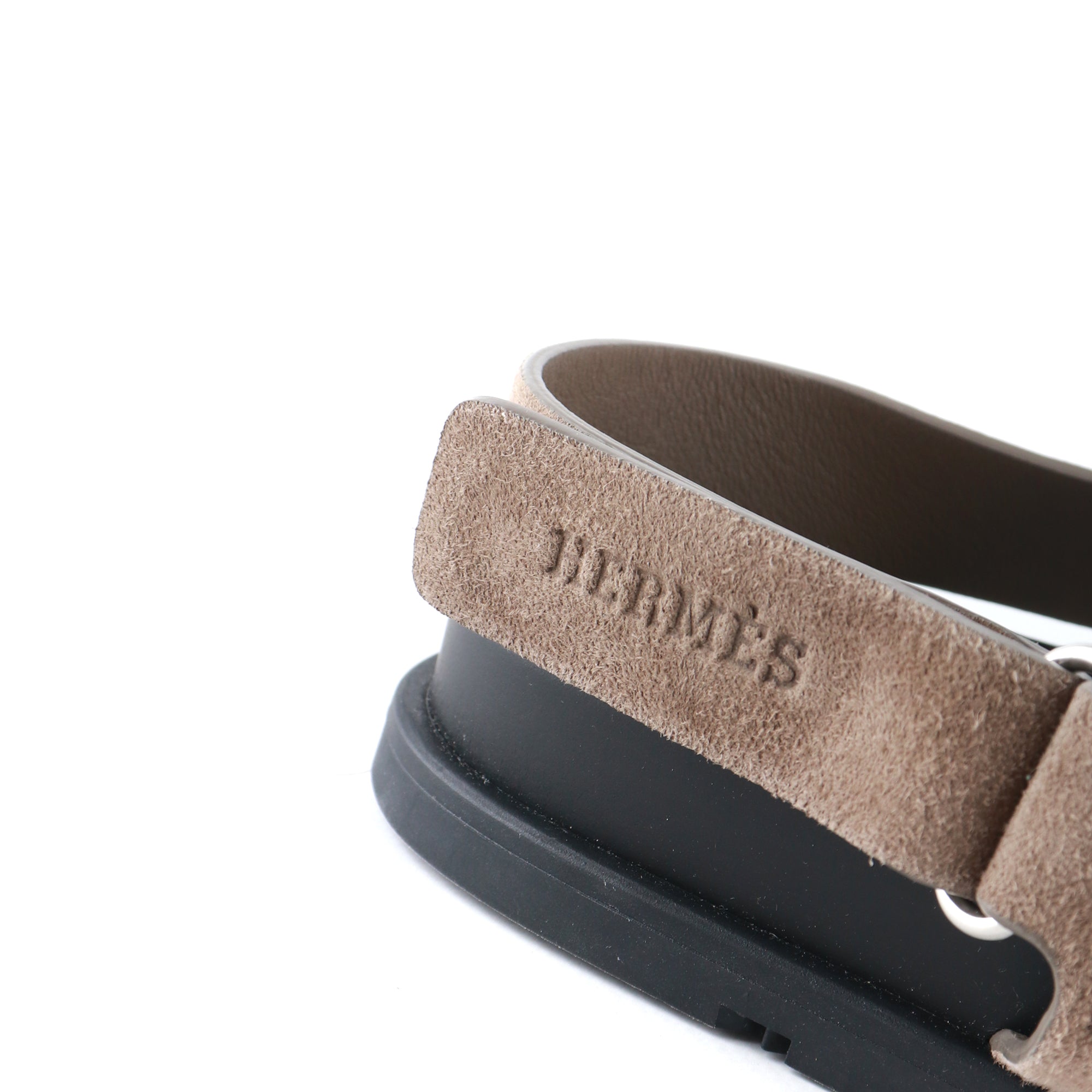 HERMÈS - Sandales Genius en daim taupe (T42,5)