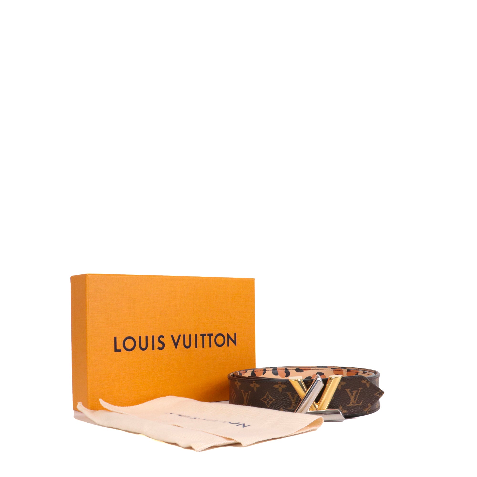 LOUIS VUITTON - Ceinture Twist Louis Vuitton en toile enduite et cuir (T95)