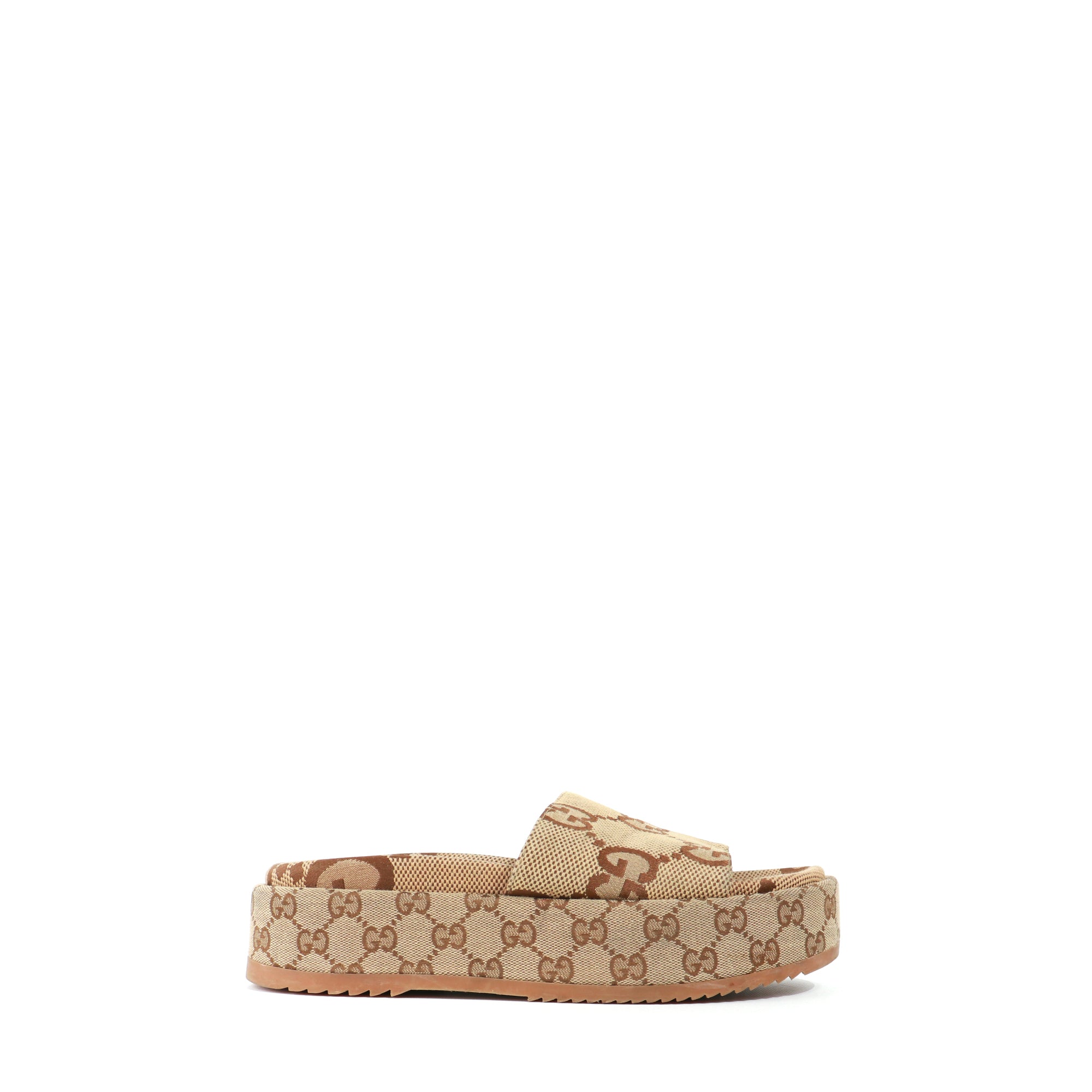 GUCCI - Mules à plateforme en toile GG (T39)
