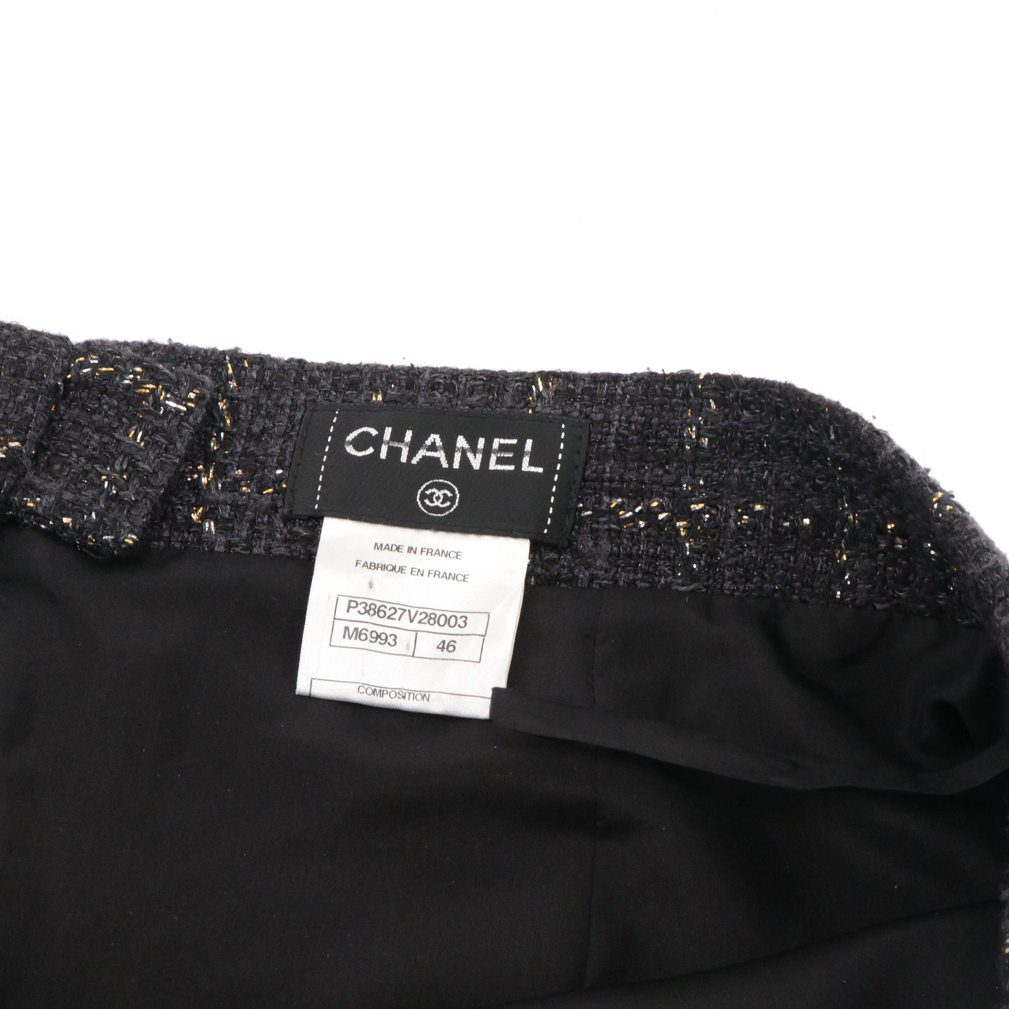 CHANEL - Jupe Chanel en tweed noir (T46)