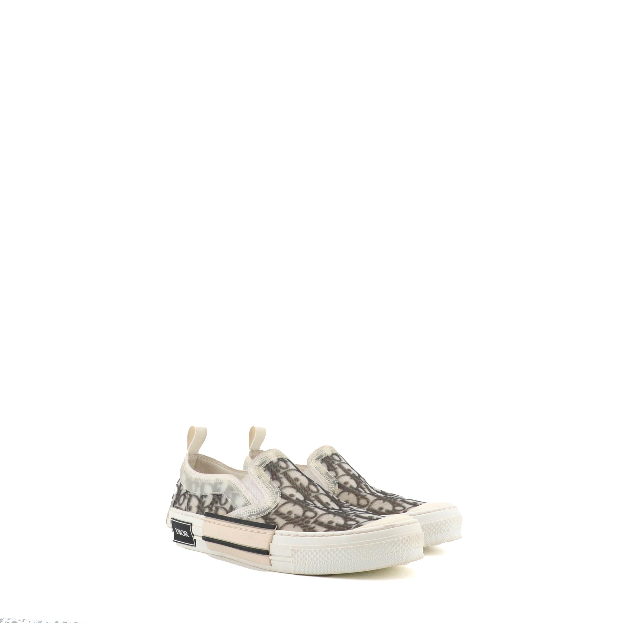 DIOR - Sneakers Slip-On B23 Dior en toile Dior oblique blanche (T40)