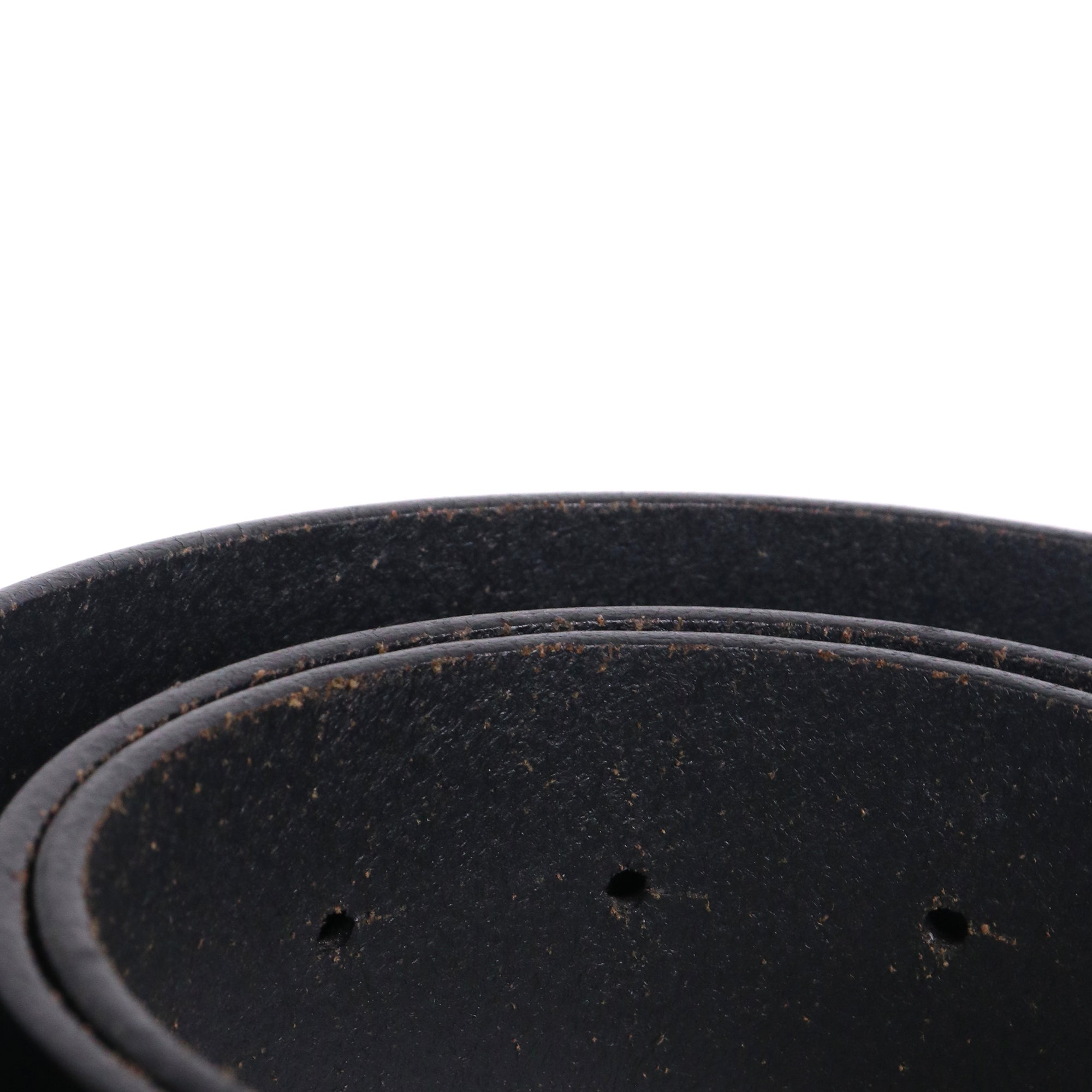 CHANEL - Ceinture CC Chanel en cuir noir (T90)