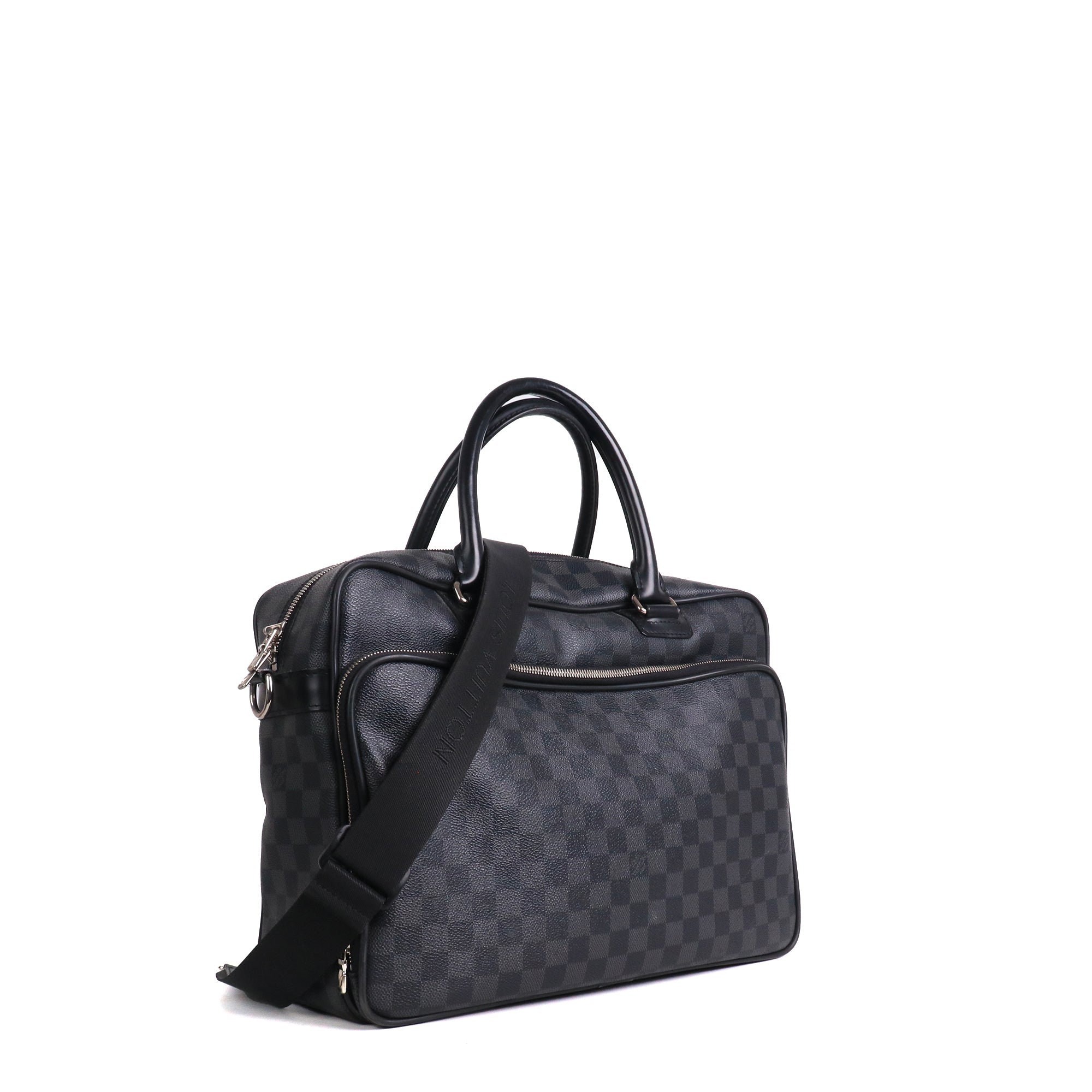 LOUIS VUITTON - Porte-documents Icare Louis Vuitton en toile enduite damier Graphite