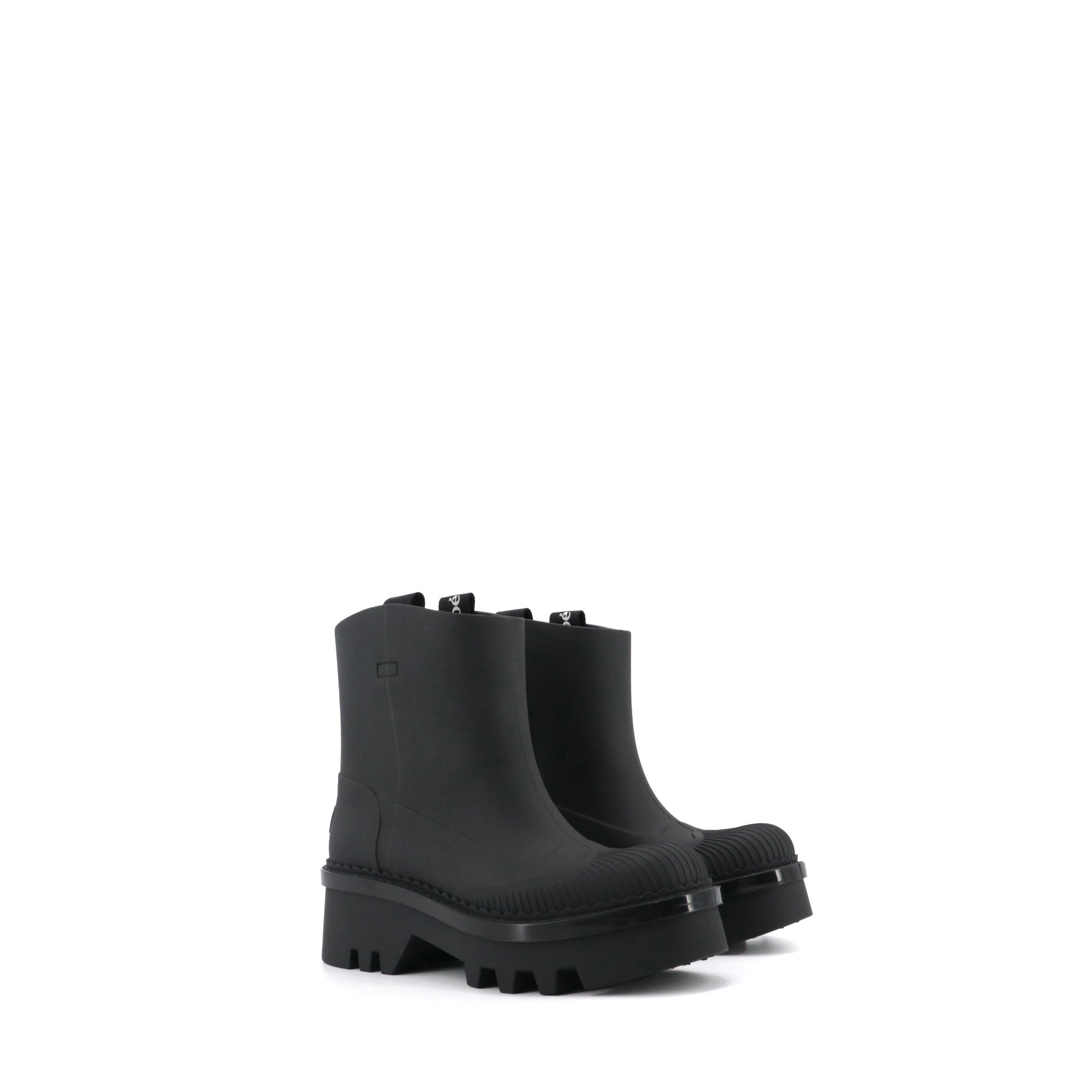 CHLOÉ - Bottines de pluie Raina Chloé en caoutchouc noir (T38)