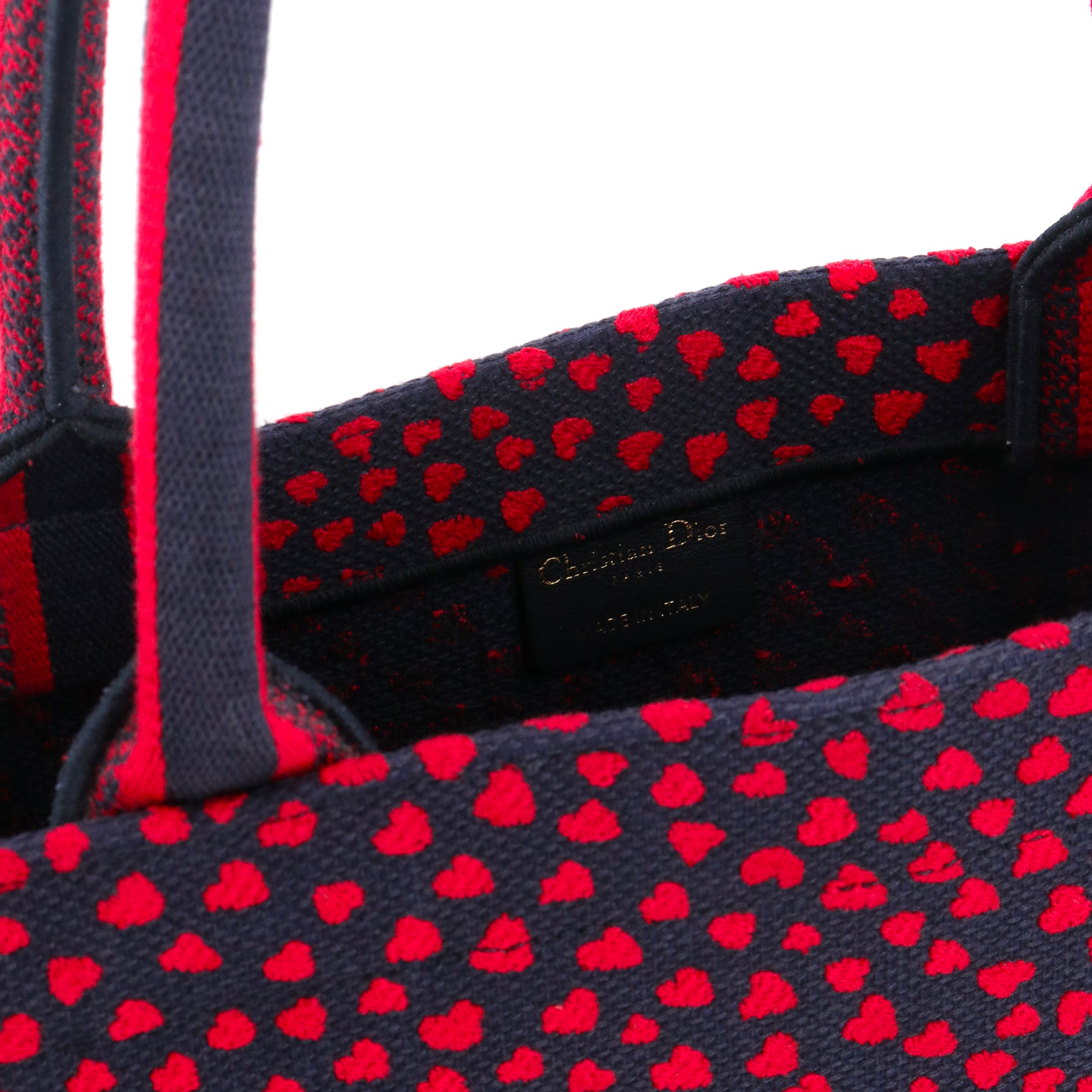 DIOR - Sac cabas Book Tote Medium Dior édition limitée 2021 en toile bleue marine et rouge