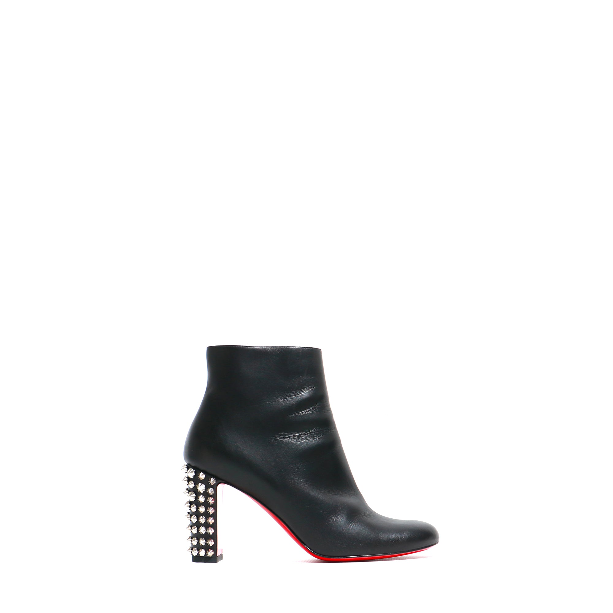 LOUBOUTIN - Bottines Suzi Folk en cuir noir (T38,5)