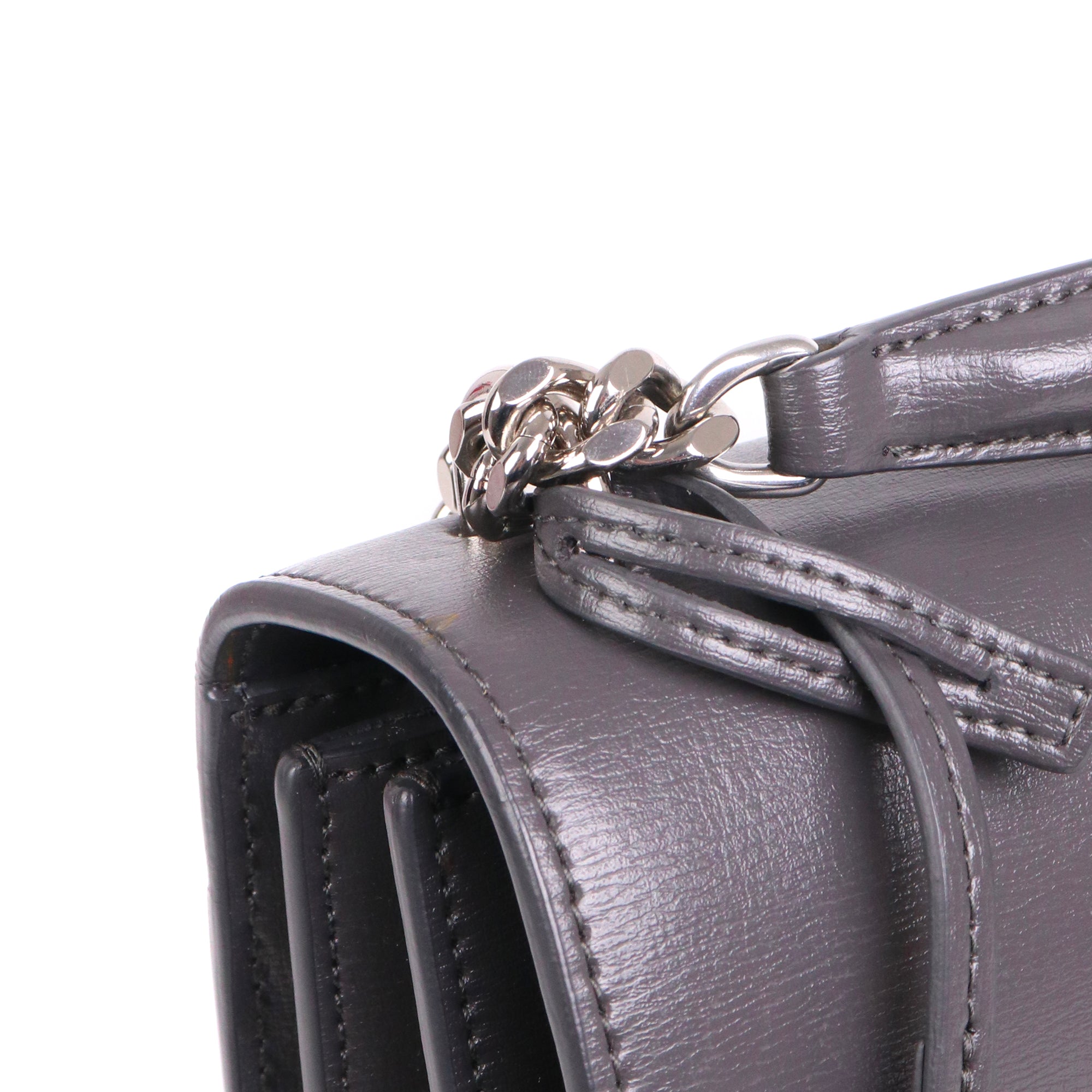 SAINT LAURENT - Sac à bandoulière Sunset Large Saint Laurent en cuir lisse gris