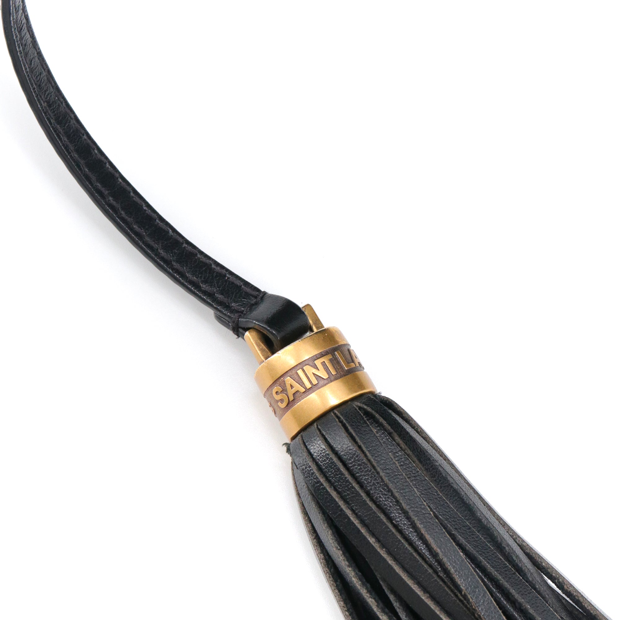 SAINT LAURENT - Sac à bandoulière Lou Saint Laurent en cuir chevron noir