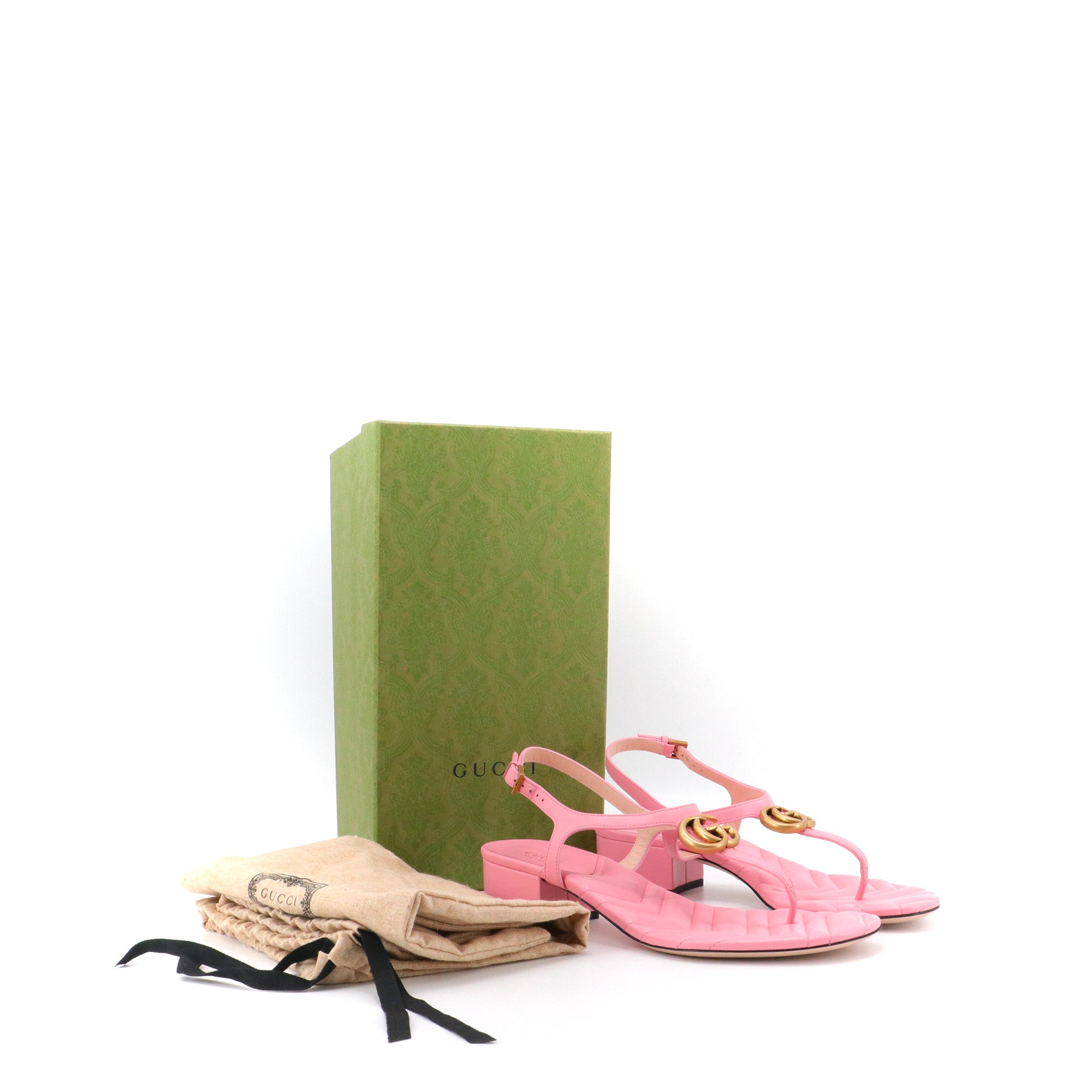 GUCCI - Sandales GG Gucci en cuir rose (T39.5)