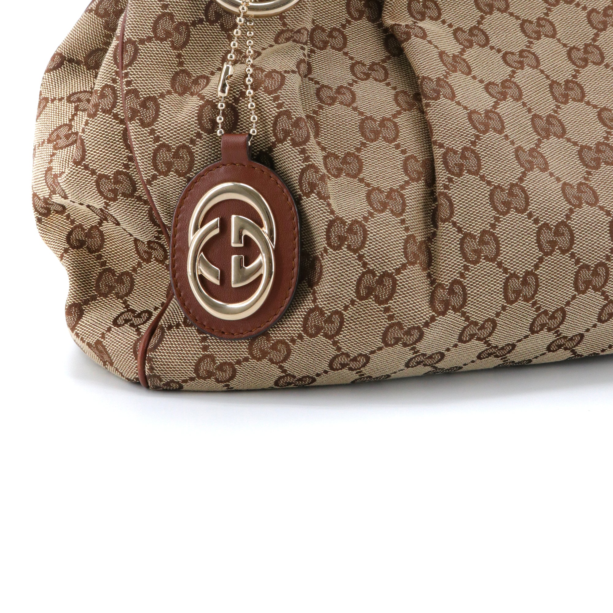 GUCCI - Sac à main Gucci en toile sûpreme GG et cuir marron