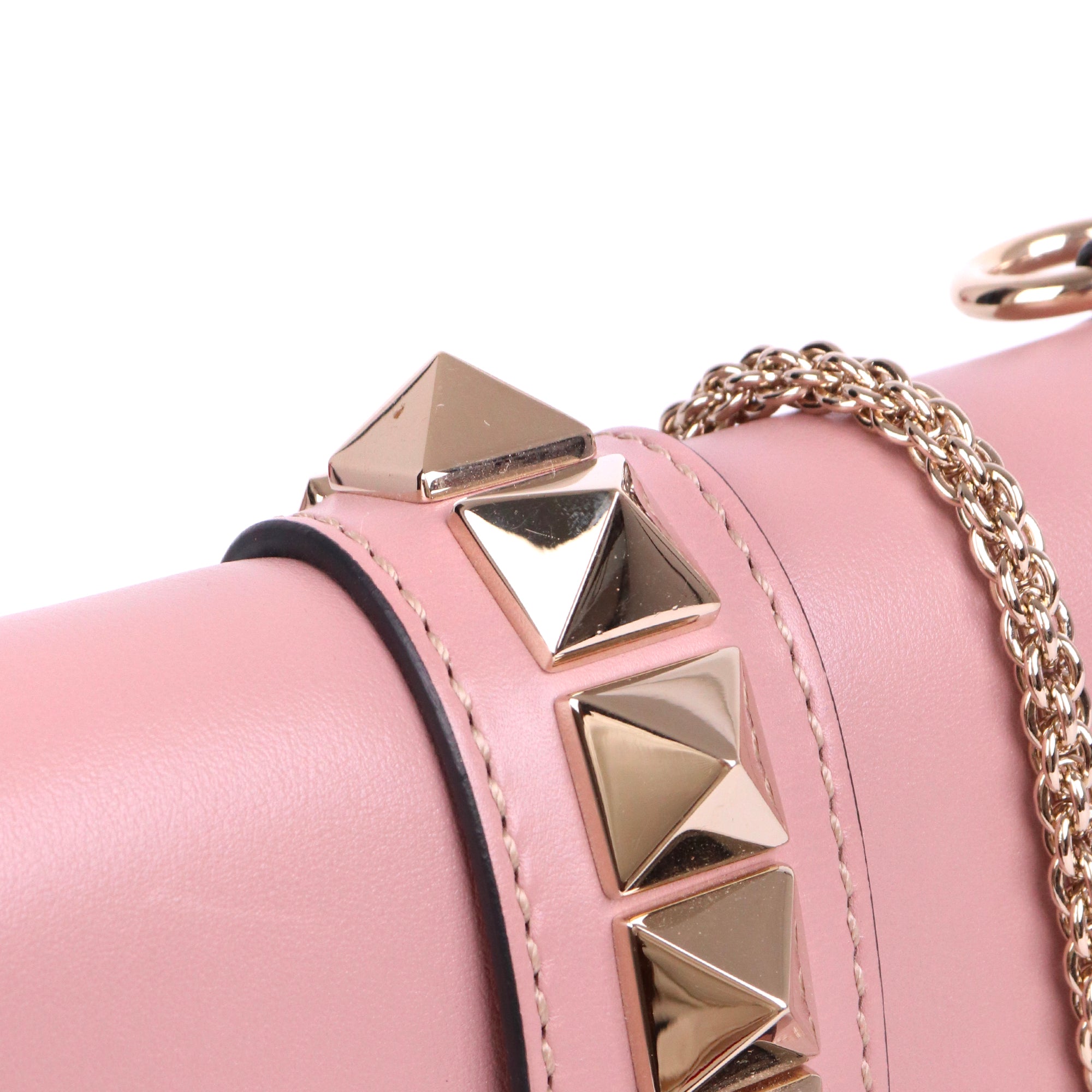 VALENTINO - Sac à bandoulière Glam Lock Valentino en cuir lisse rose ancien
