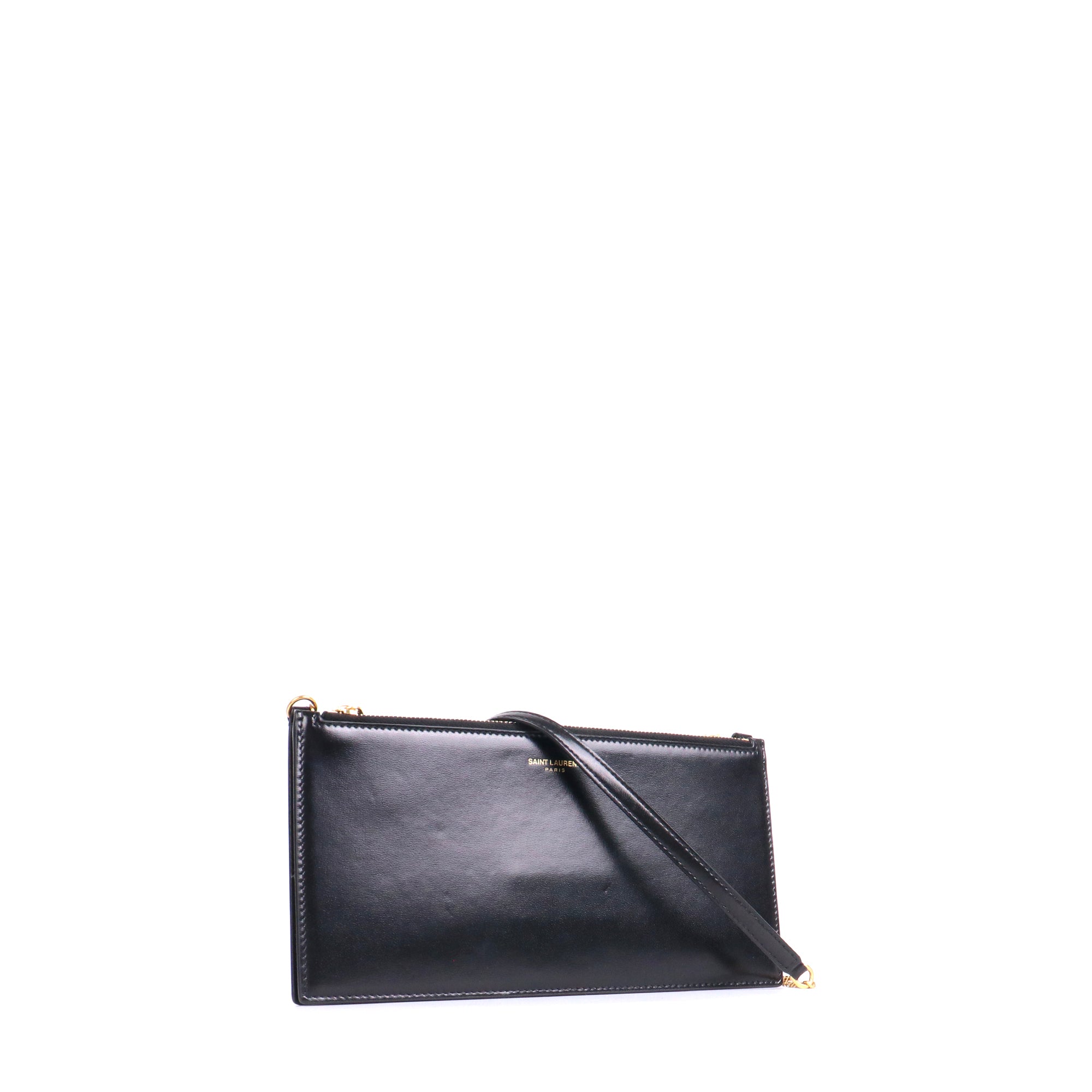 SAINT LAURENT - Sac à bandoulière Double Zip Saint Laurent en cuir lisse noir