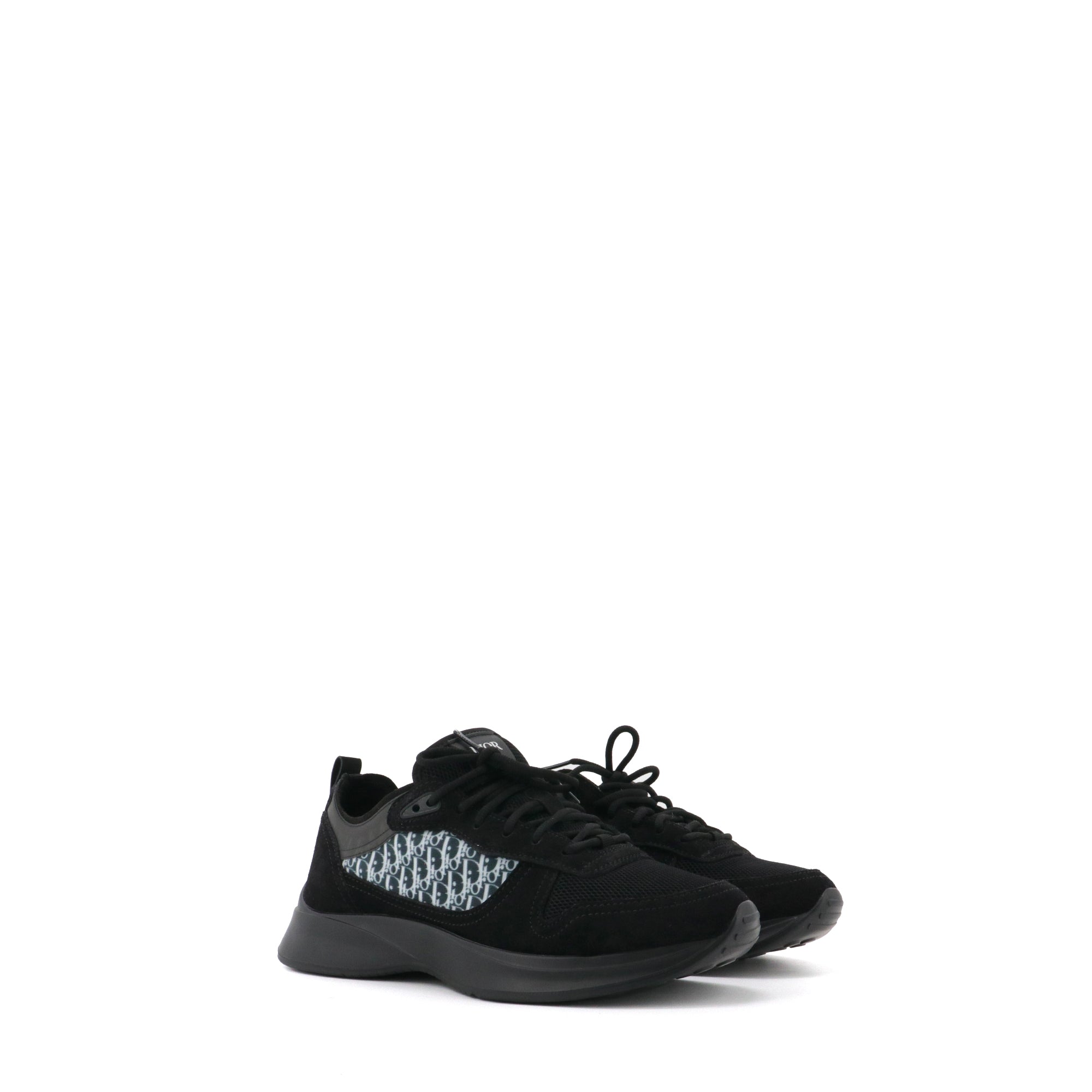DIOR - Sneakers B25 Runner Suède Dior en toile oblique et daim noir (T41)