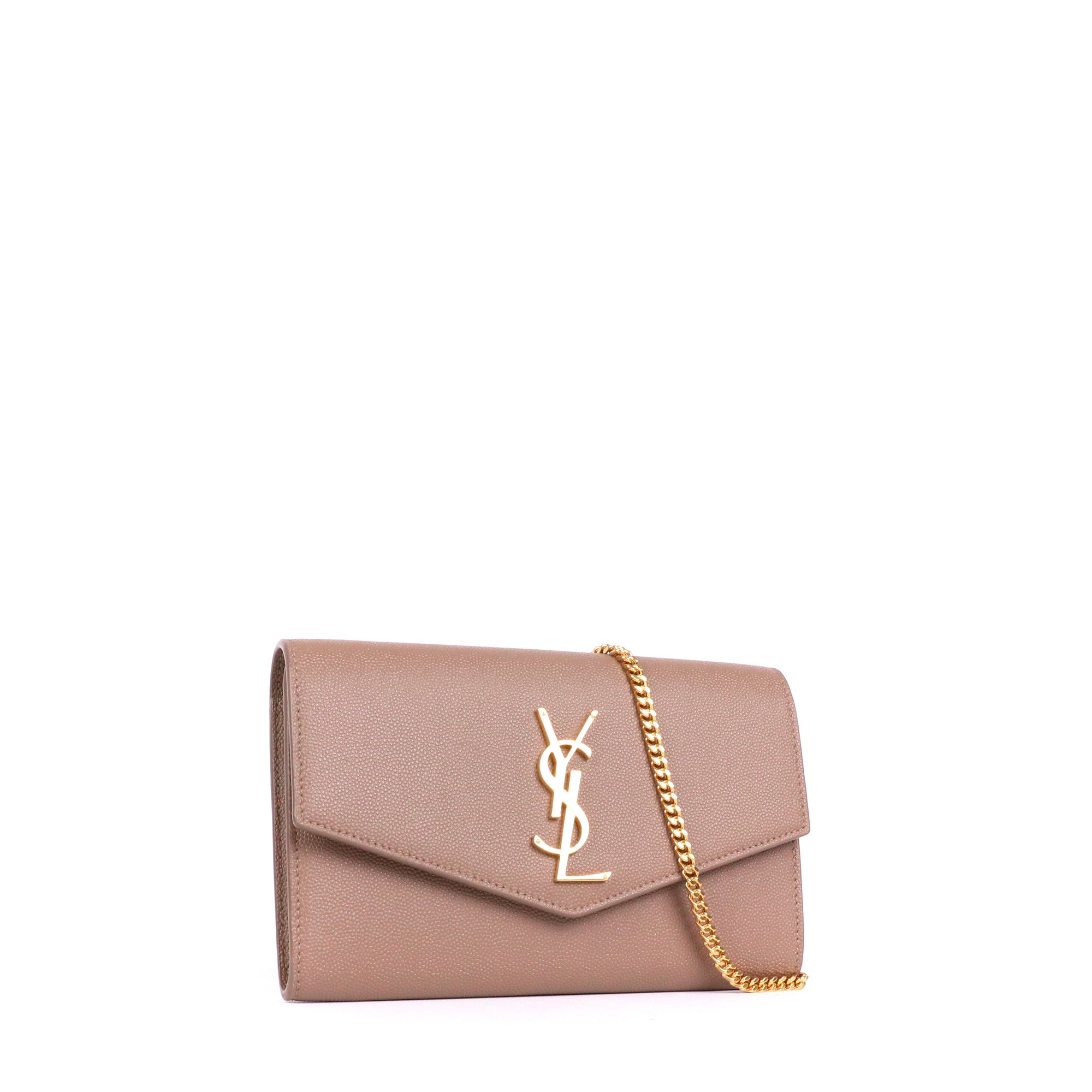 SAINT LAURENT - Saint Laurent Cassandre clutch in black chevron leather