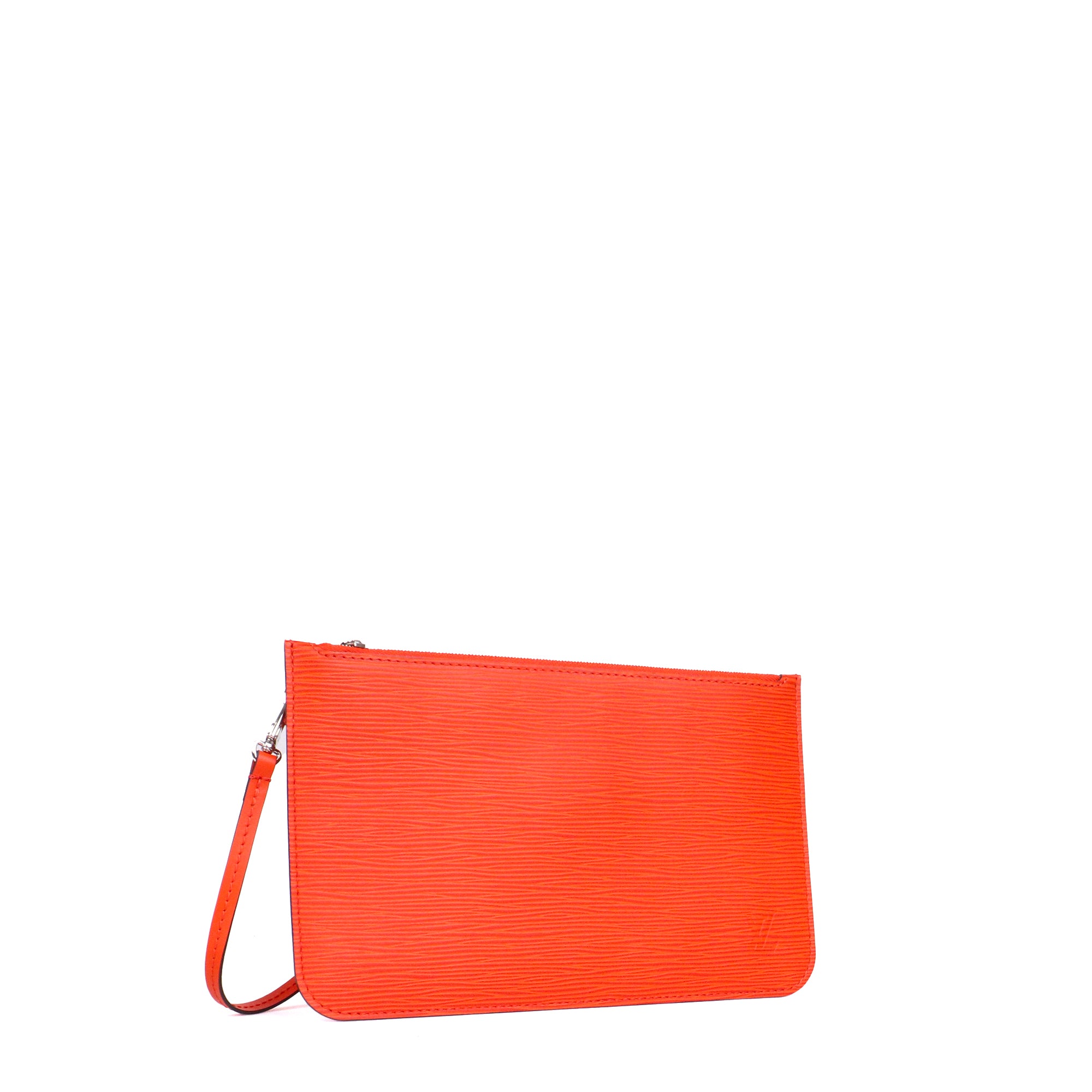 LOUIS VUITTON - Pochette Neverfull Louis Vuitton en cuir épi orange