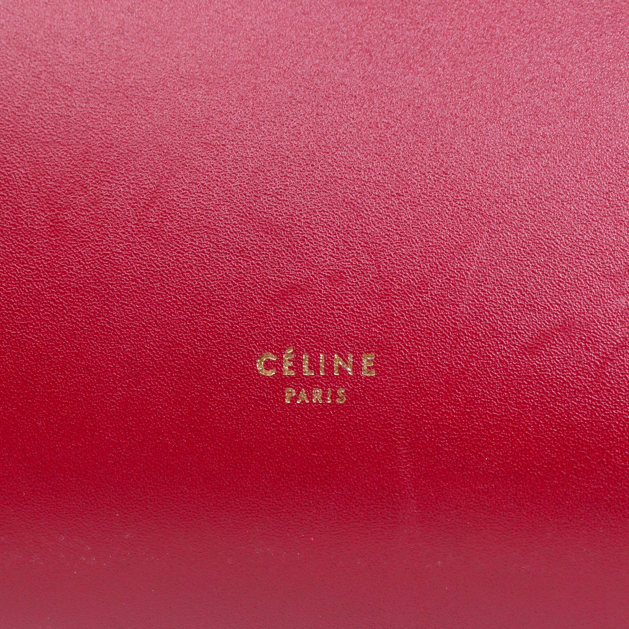 CELINE - Sac à main Tie Celine en cuir bordeaux