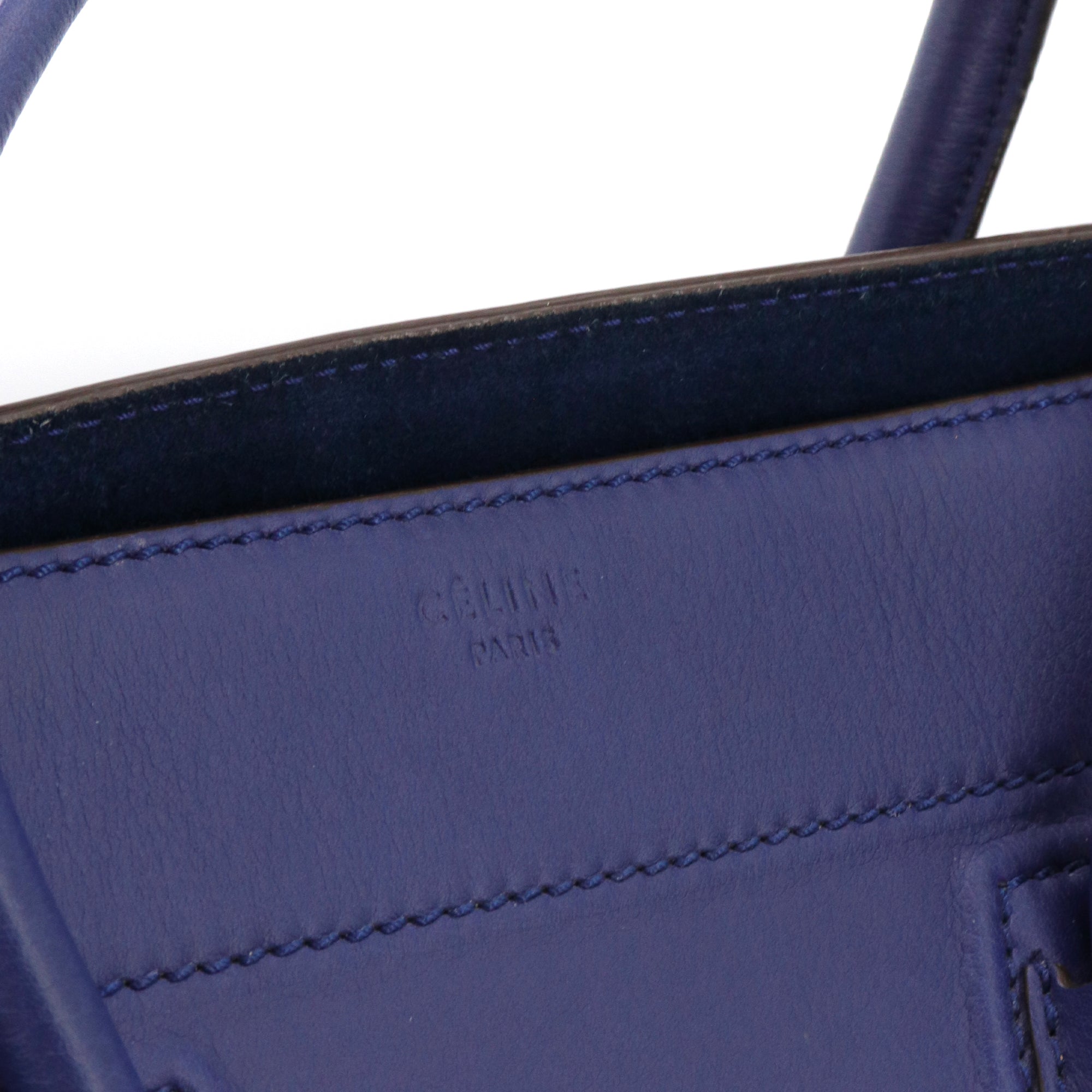 CELINE - Sac à main Luggage Celine en cuir bleu