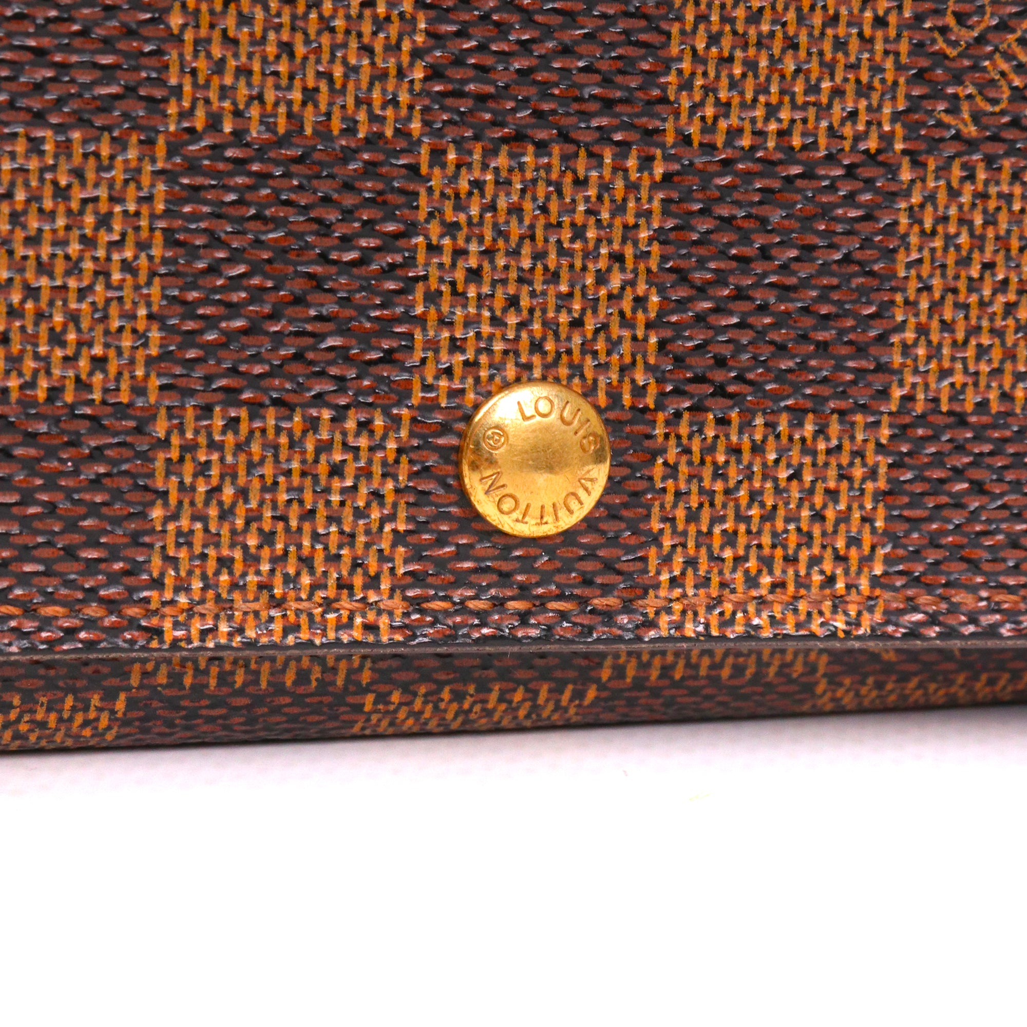 LOUIS VUITTON - Portefeuille Trésor Louis Vuitton en toile damier ébène