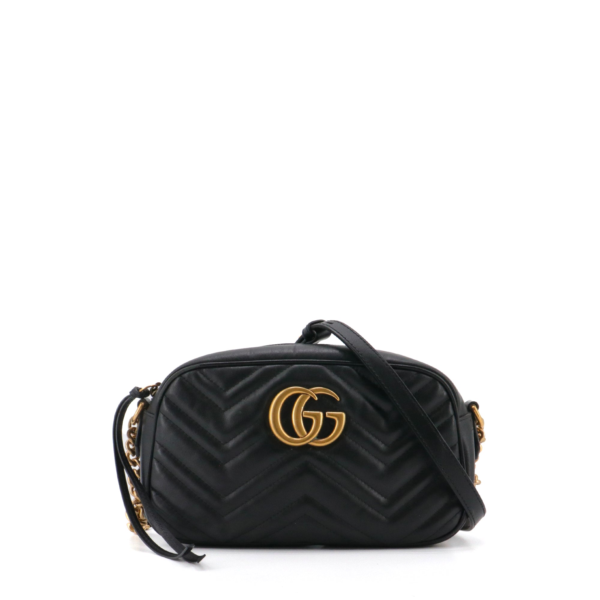 GUCCI - Sac à bandoulière Caméra GG Marmont Gucci matelassé en cuir noir