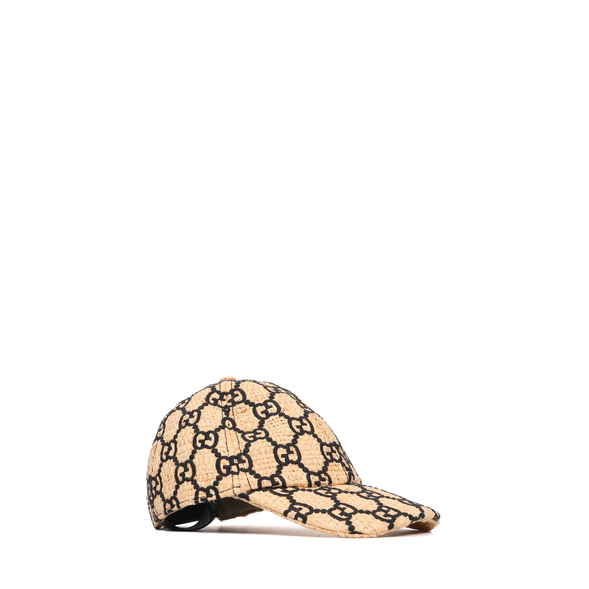 GUCCI - Casquette Gucci en raphia monogrammé (M)