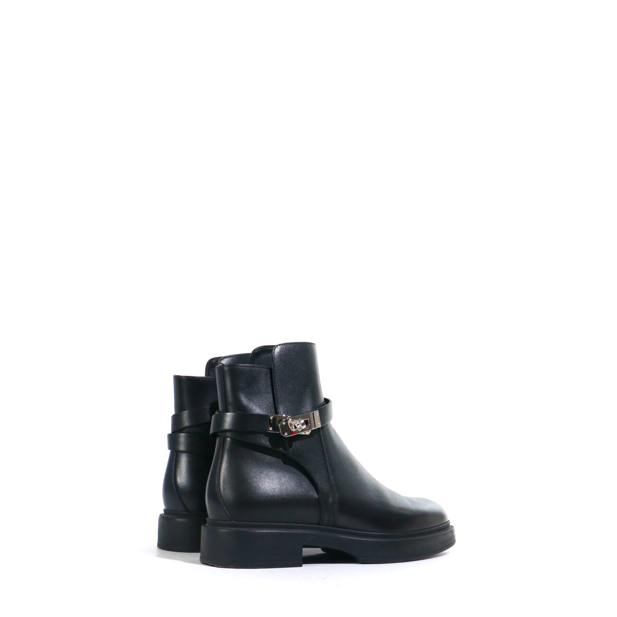 HERMÈS - Bottines Veo Hermès en cuir noir (T39,5)