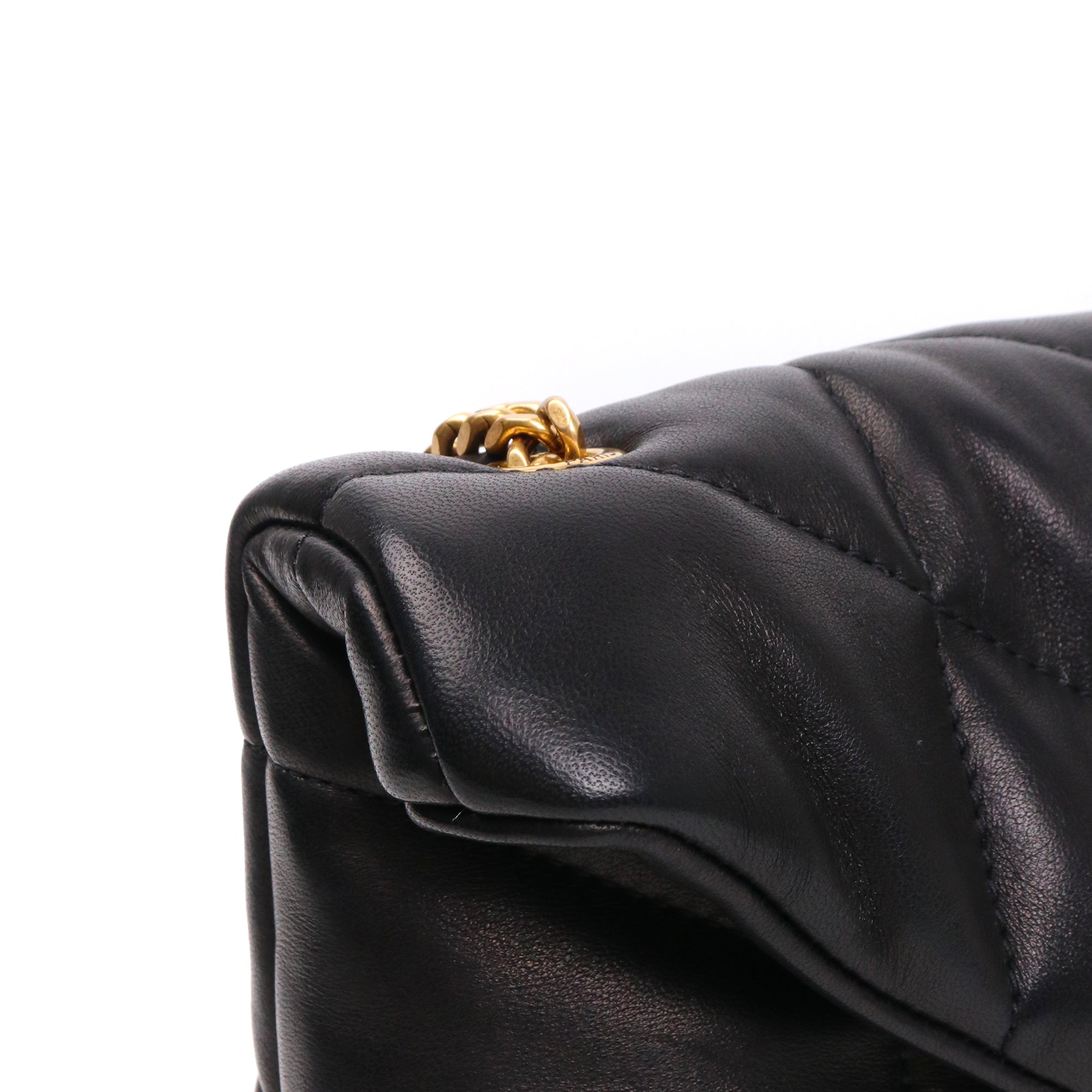 SAINT LAURENT - Sac à bandoulière Puffer Toy Saint Laurent en cuir matelassé noir