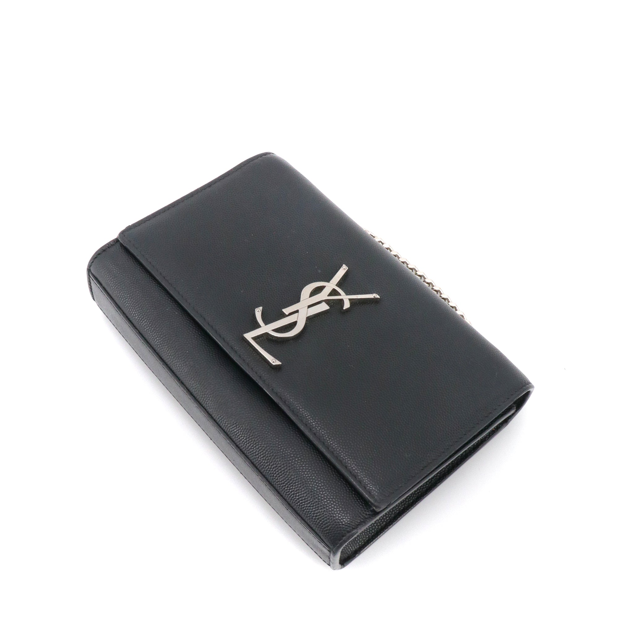 SAINT LAURENT - Sac à bandoulière Kate Small Saint Laurent en cuir grainé noir