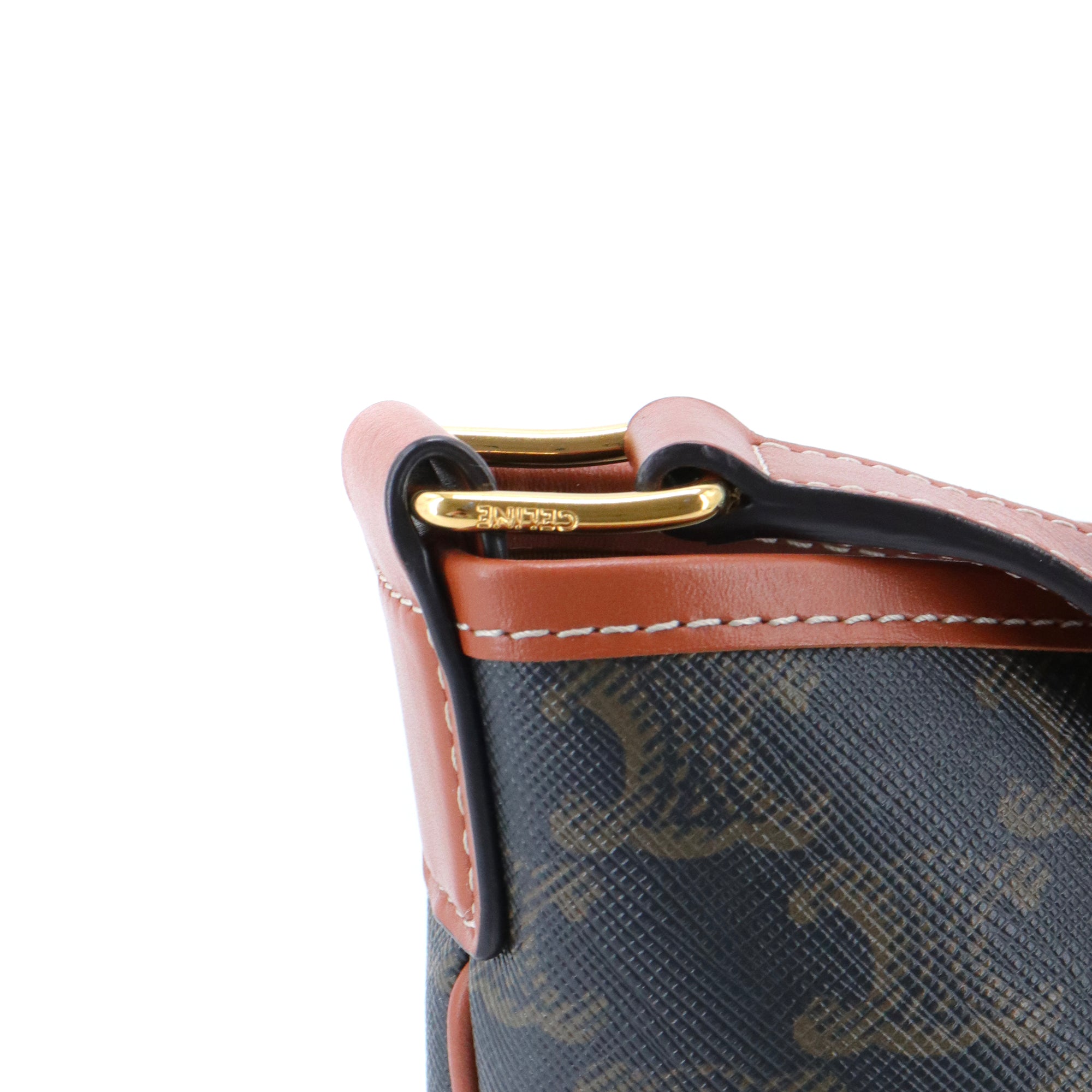 CELINE - Celine PM Bucket Shoulder Bag in Monogrammed Coated Canvas