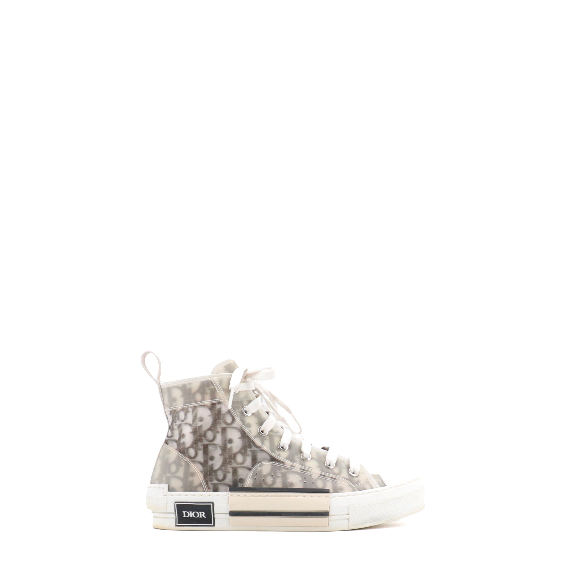 DIOR - B23 Dior sneakers in white and black oblique canvas (T38)