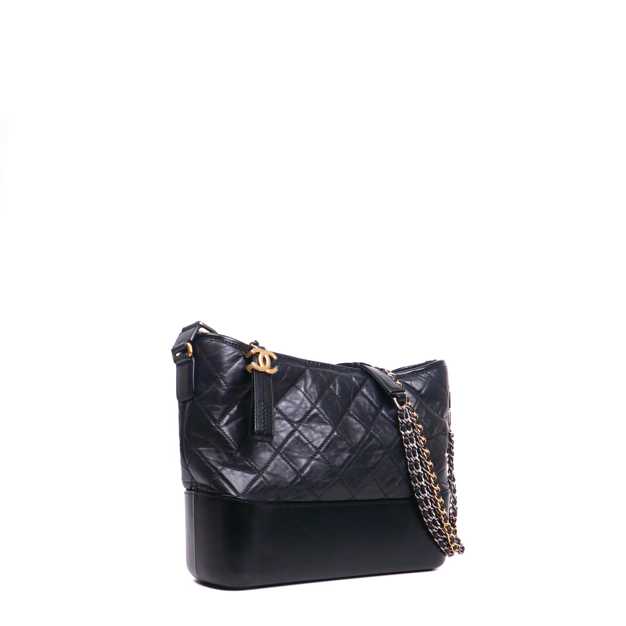 CHANEL - Sac à bandoulière Gabrielle GM Chanel en cuir noir