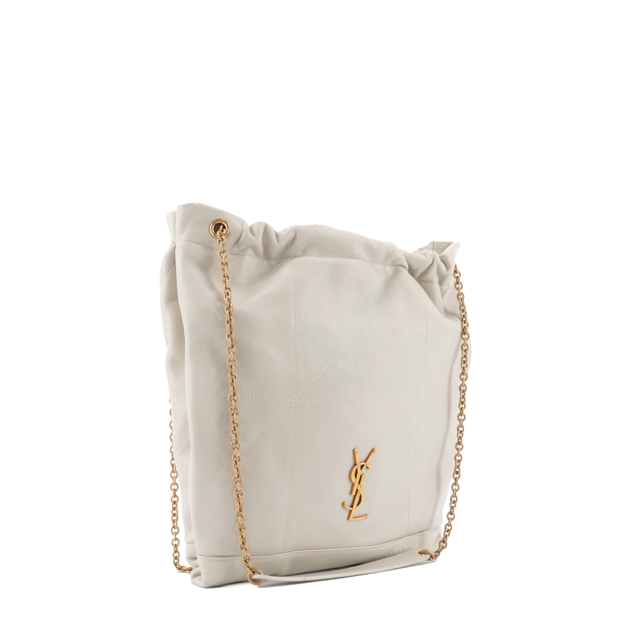 SAINT LAURENT - Sac à épaule Jamie Pochon Saint Laurent en cuir blanc cassé