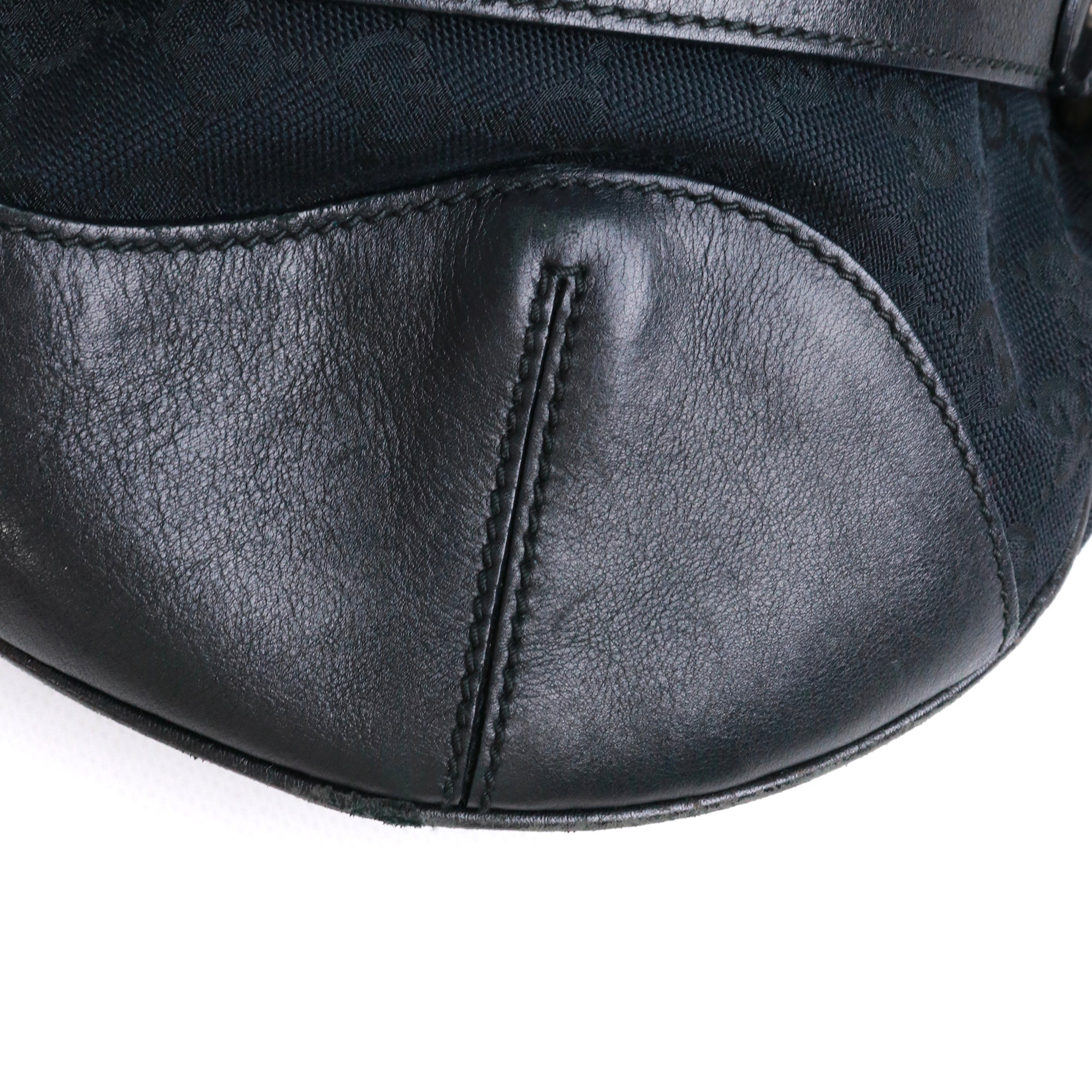 GUCCI - Sac cabas Bamboo Gucci en cuir toile noire et cuir