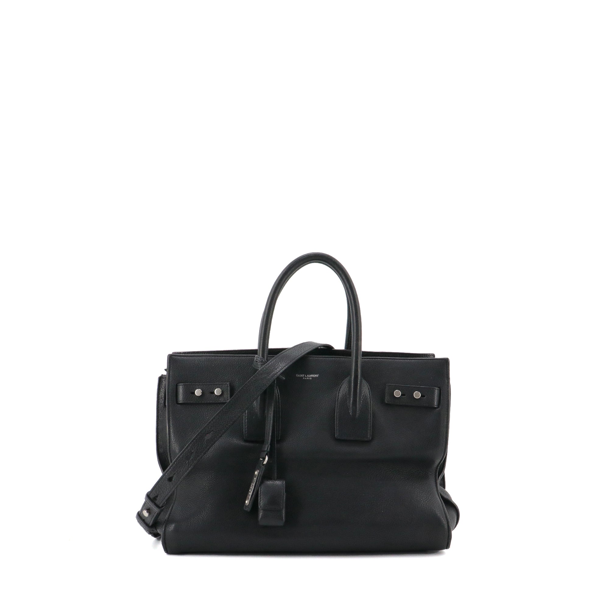 SAINT LAURENT - Sac de Jour Small Saint Laurent en cuir grainé noir