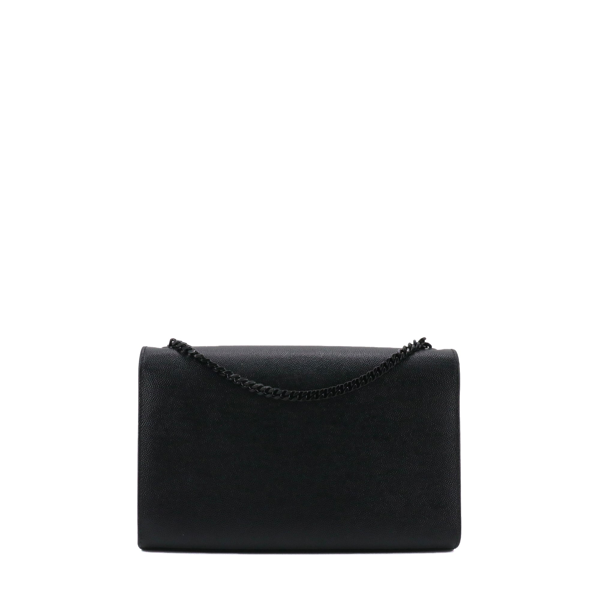 SAINT LAURENT - Sac à bandoulière Kate medium full black Saint Laurent en cuir grainé noir