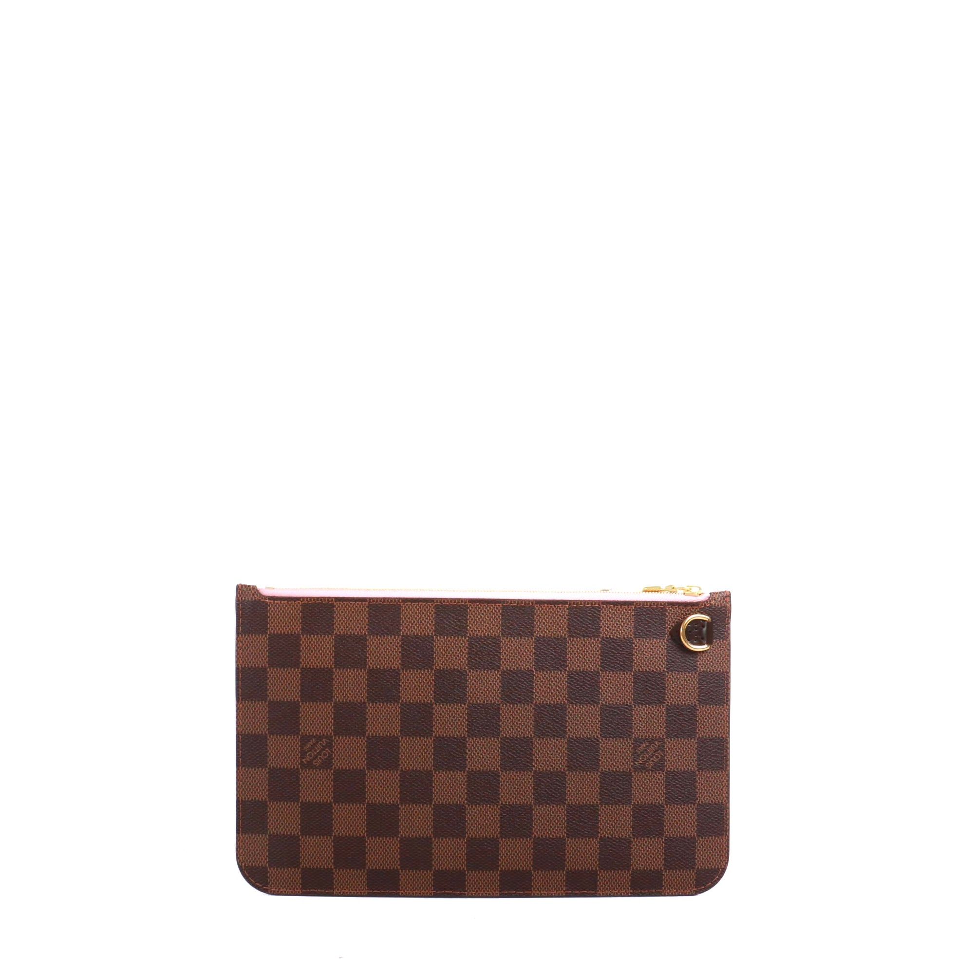 LOUIS VUITTON - Pochette Neverfull Louis Vuitton en toile enduite damier ébène