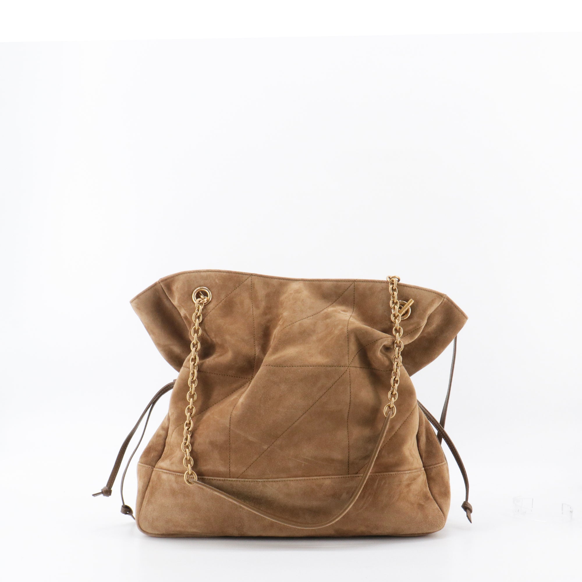 SAINT LAURENT - Sac à main Jamie Shopping Saint Laurent en suède marron