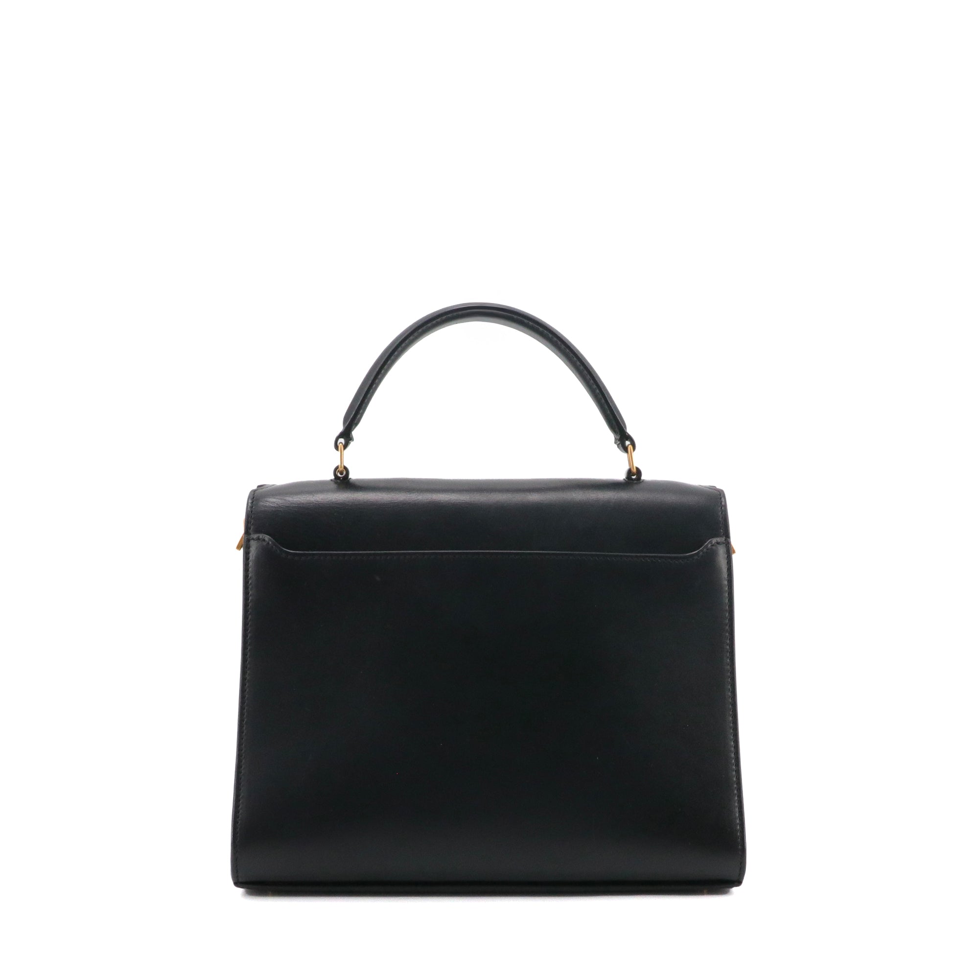 SAINT LAURENT - Sac à bandoulière Cassandra Top Handle medium Saint Laurent en cuir box noir