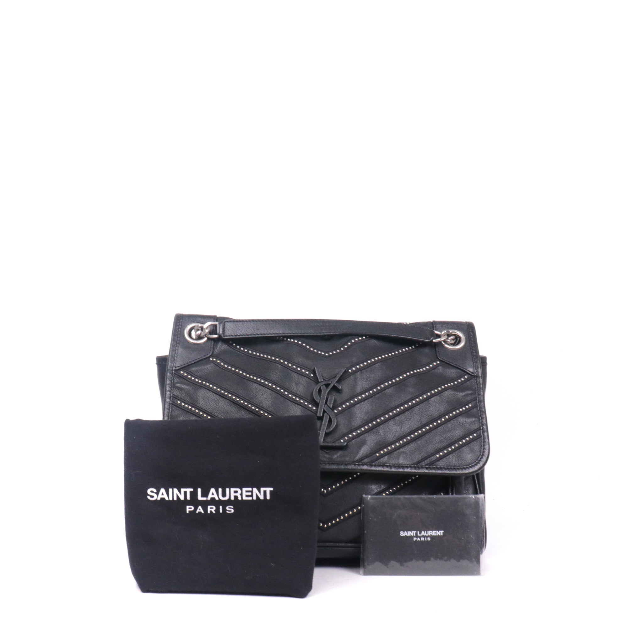 SAINT LAURENT - Sac à bandoulière Niki medium Saint Laurent édition limitée en cuir noir