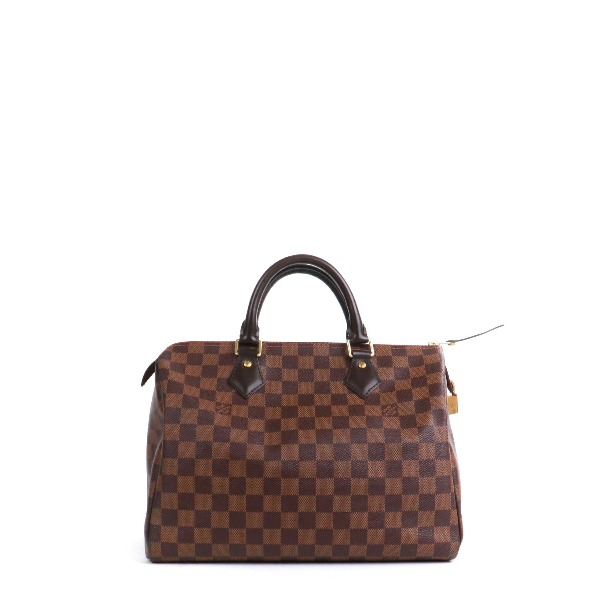 LOUIS VUITTON - Sac à main Speedy 30 Louis Vuitton en toile damier ébène
