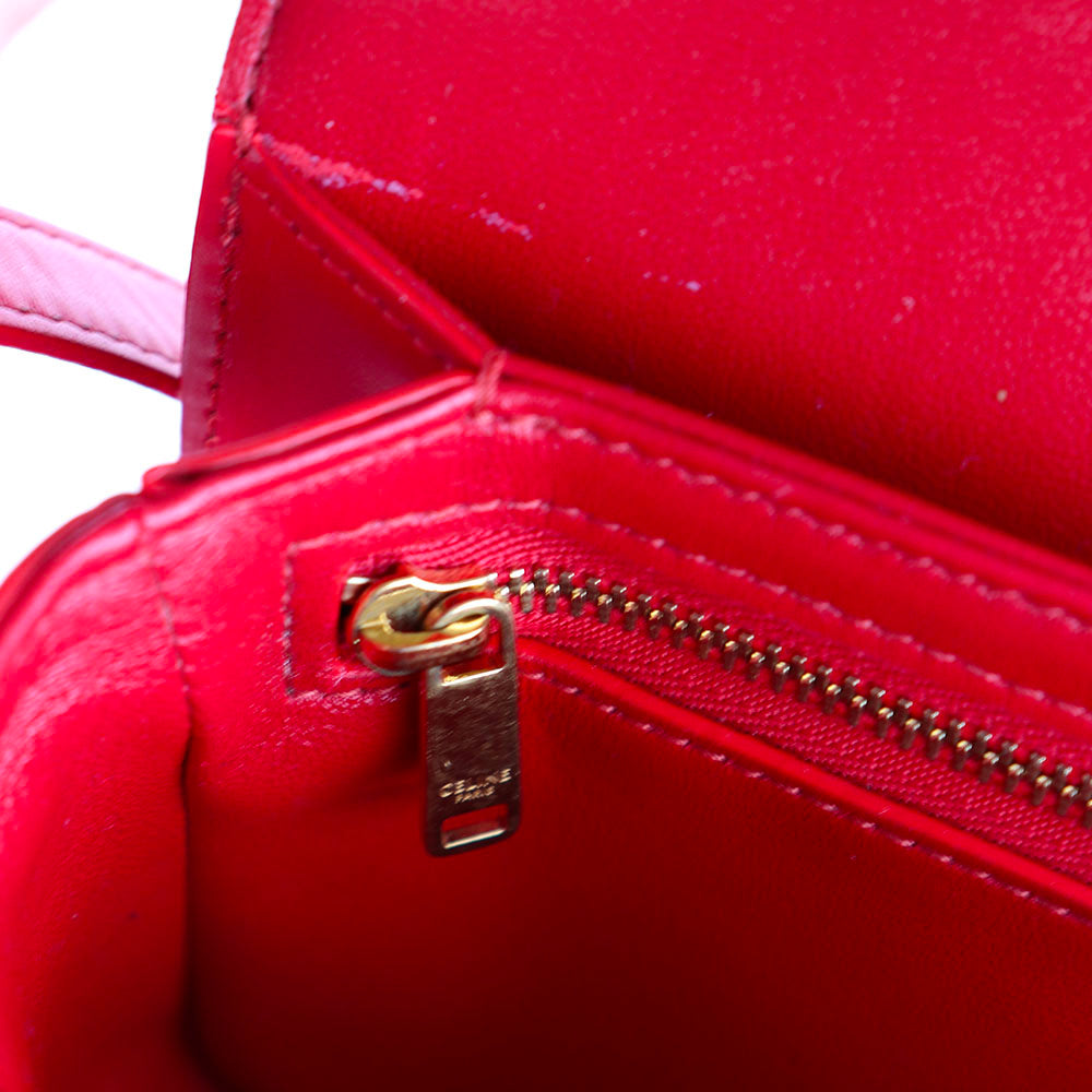 CELINE - Sac à bandoulière Triomphe teen en cuir rouge