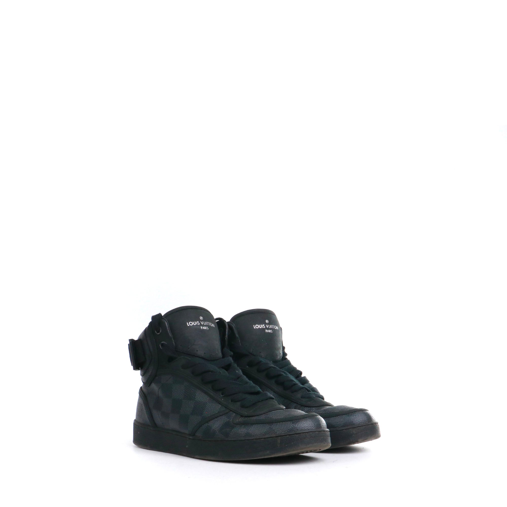 LOUIS VUITTON - Sneakers Rivoli Louis Vuitton en toile damier graphite (T41,5)