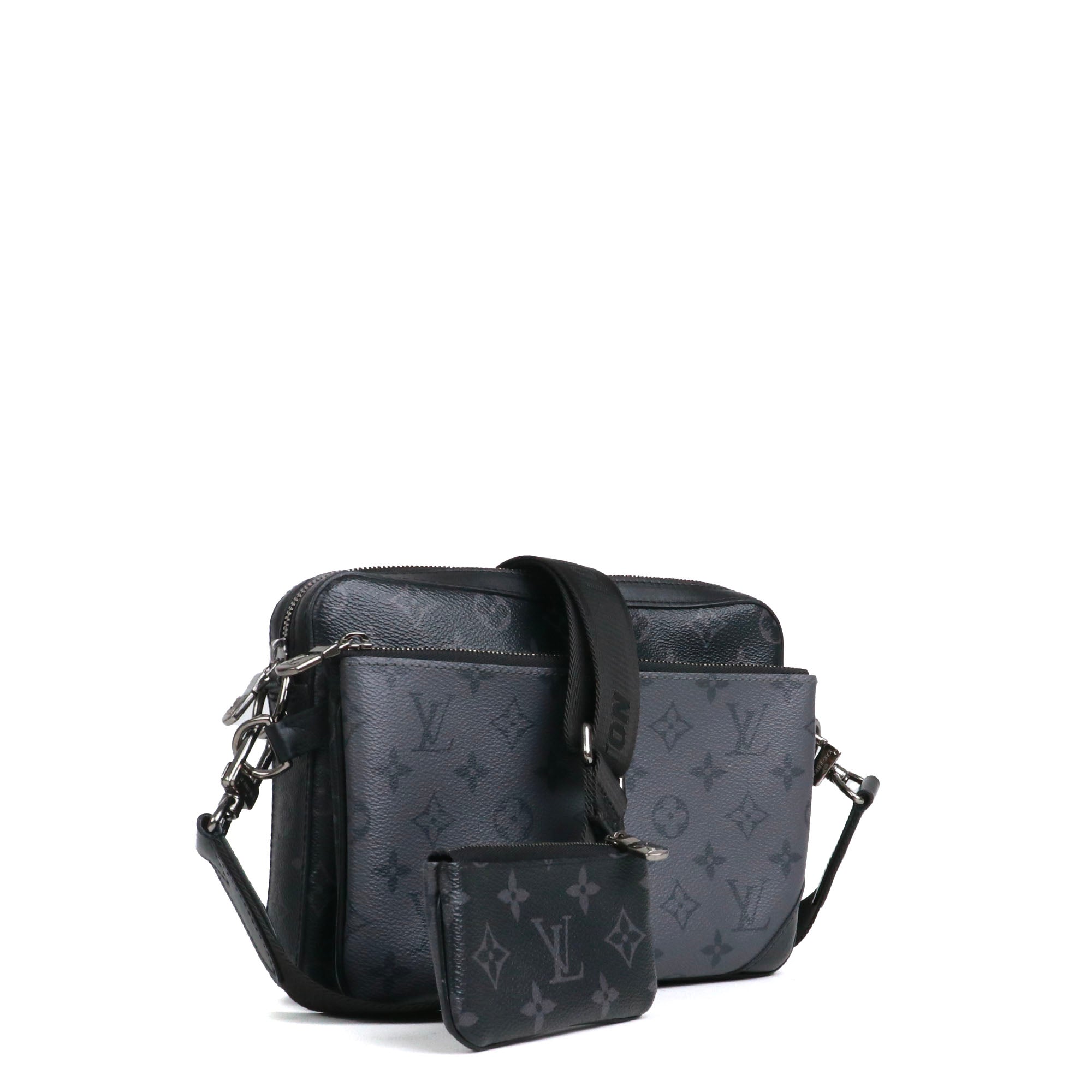 LOUIS VUITTON - Sac à bandoulière Trio Messenger Louis Vuitton en toile enduite monogramme éclipse